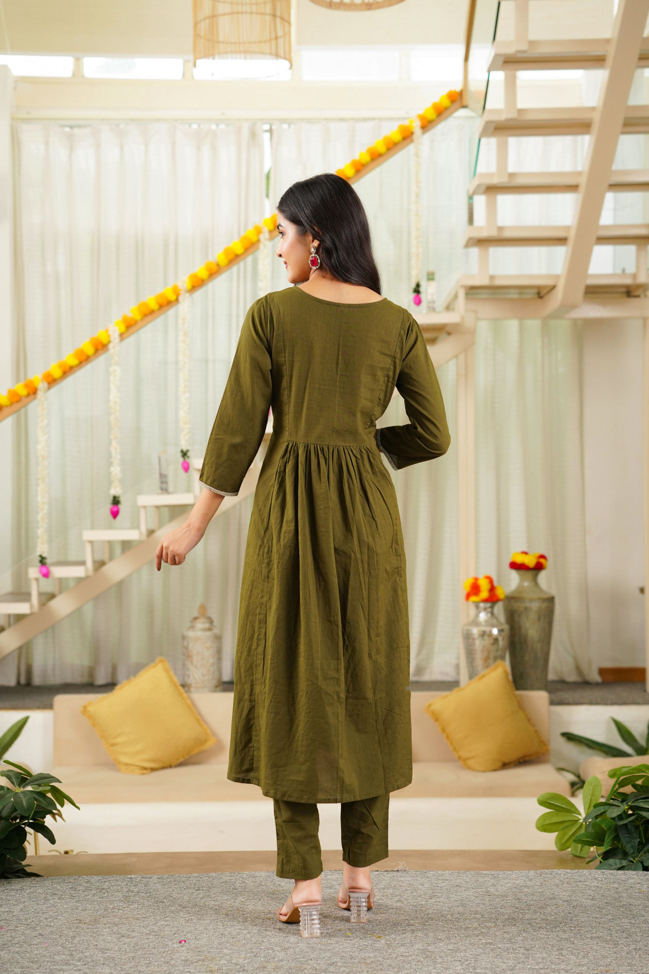 OLIVE DORI KURTA SET