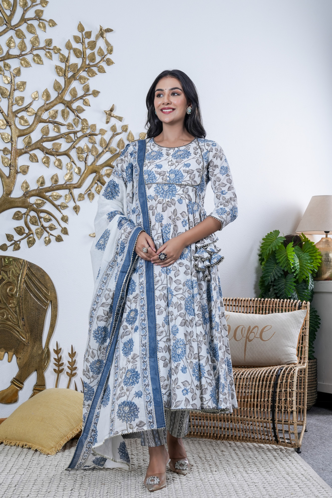 NEEL BUTI PRINTED COTTON SET