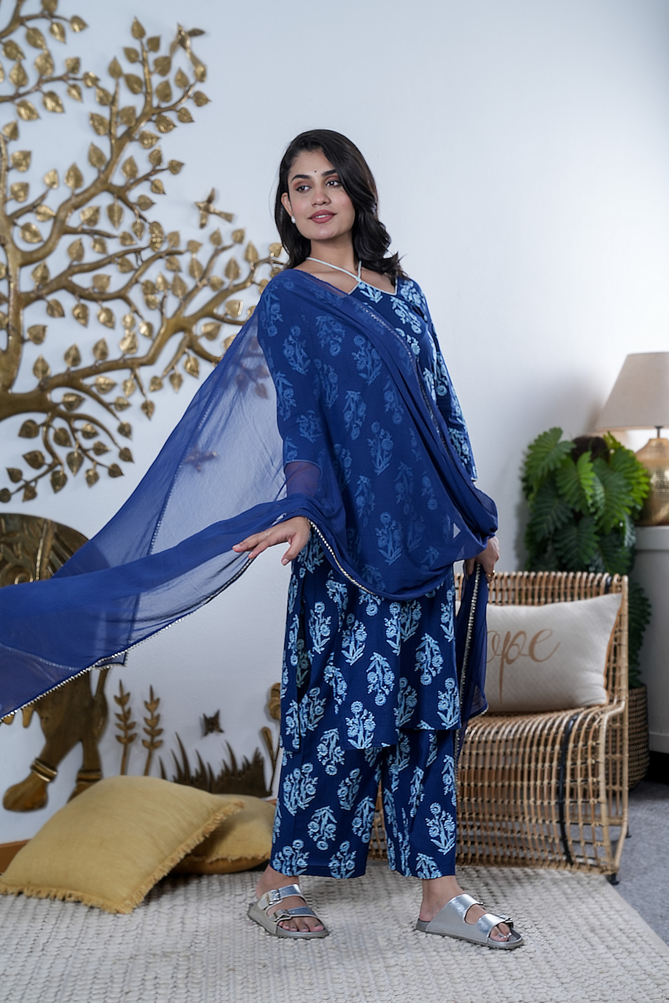 INDIRA NEEL COTTON SET