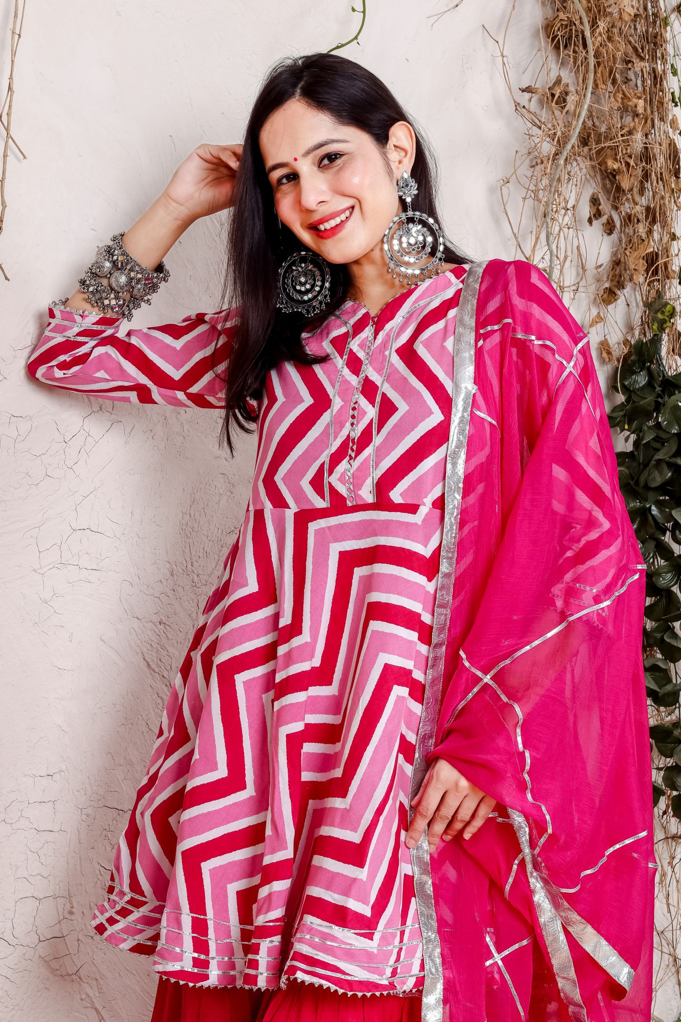 SHADES OF PINK FLOWY SHARARA SET