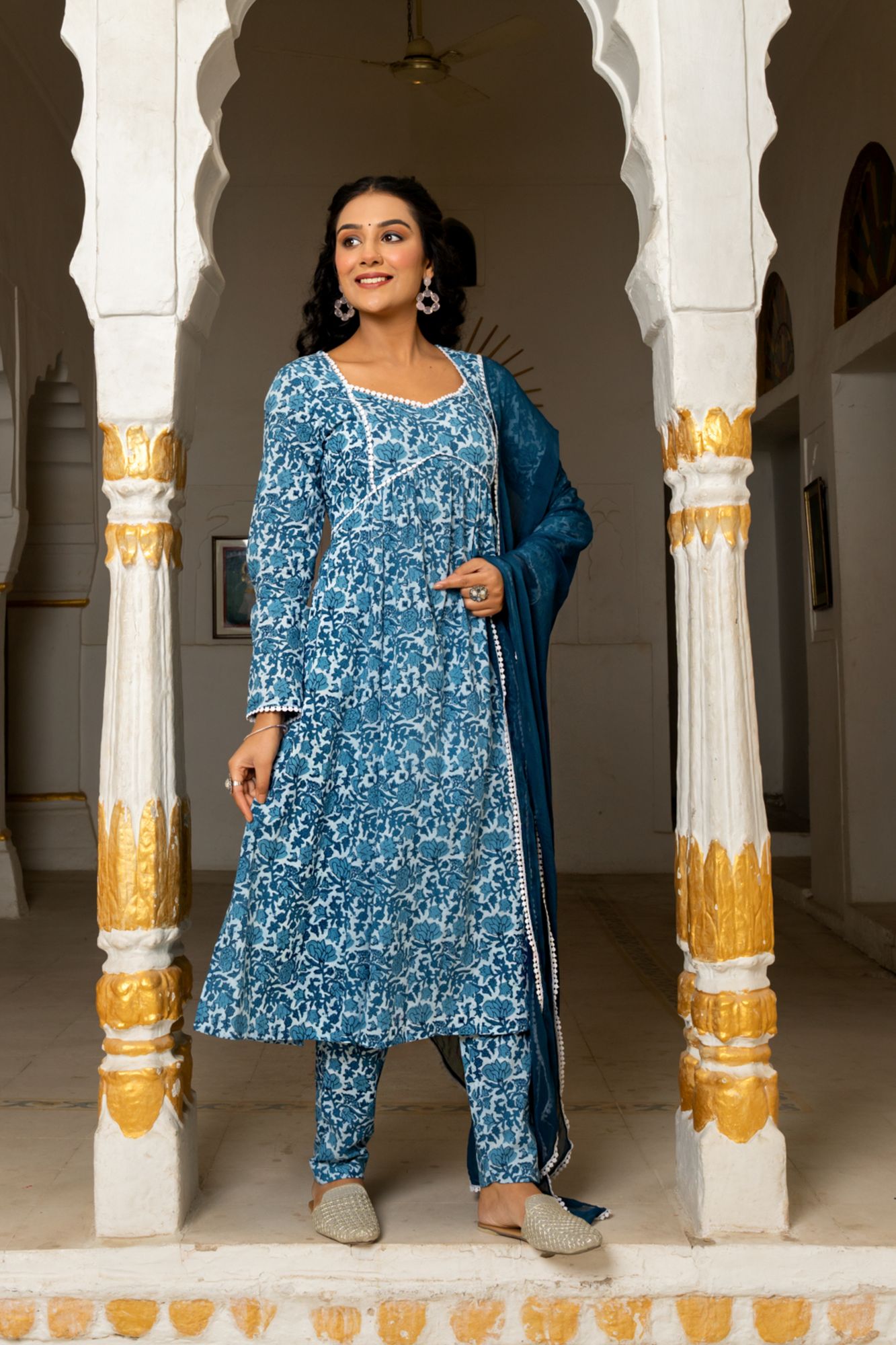 INDIGO BREEZE COTTON KURTA SET