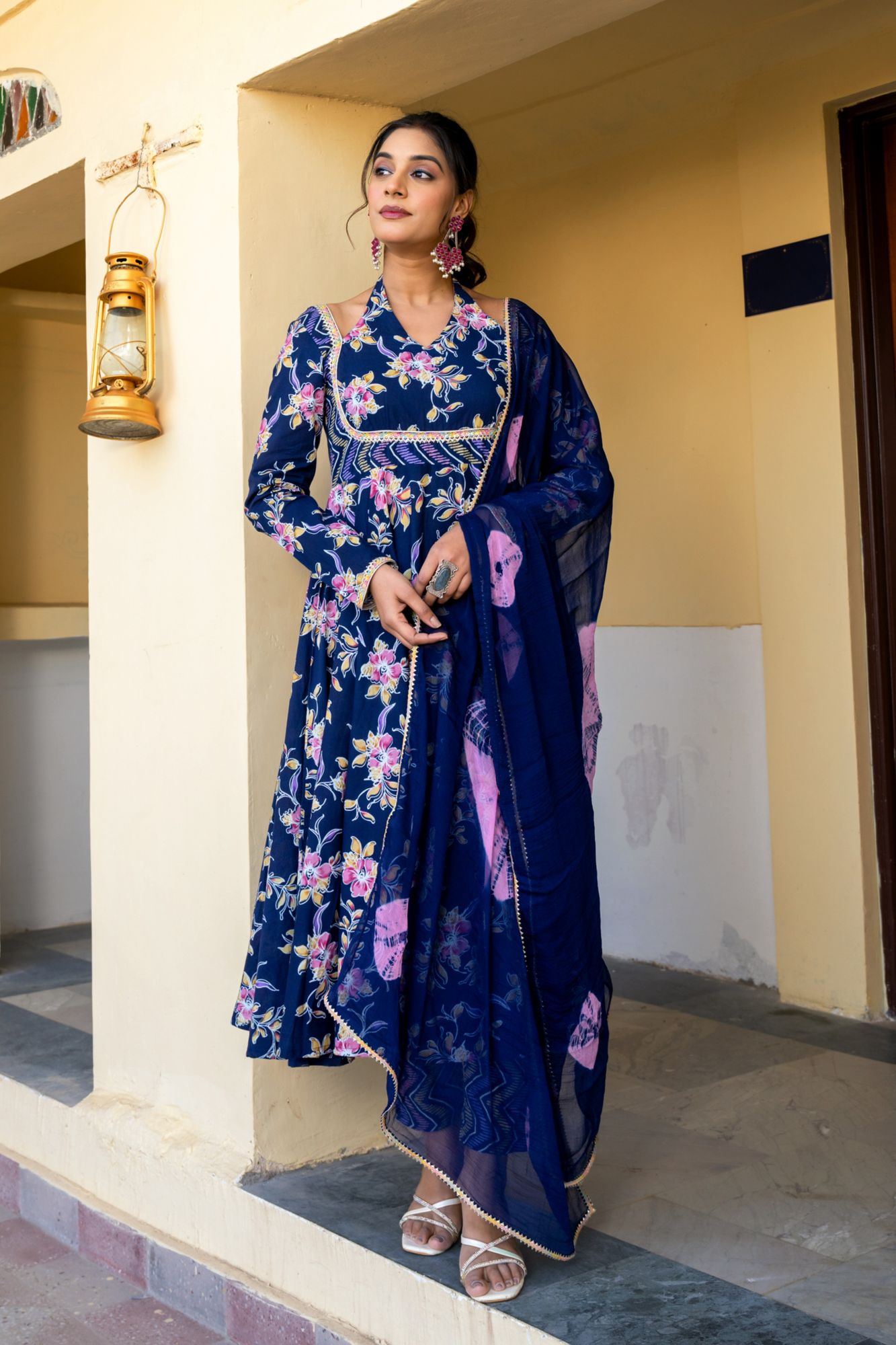 NAVYA COTTON LACE SUIT SET