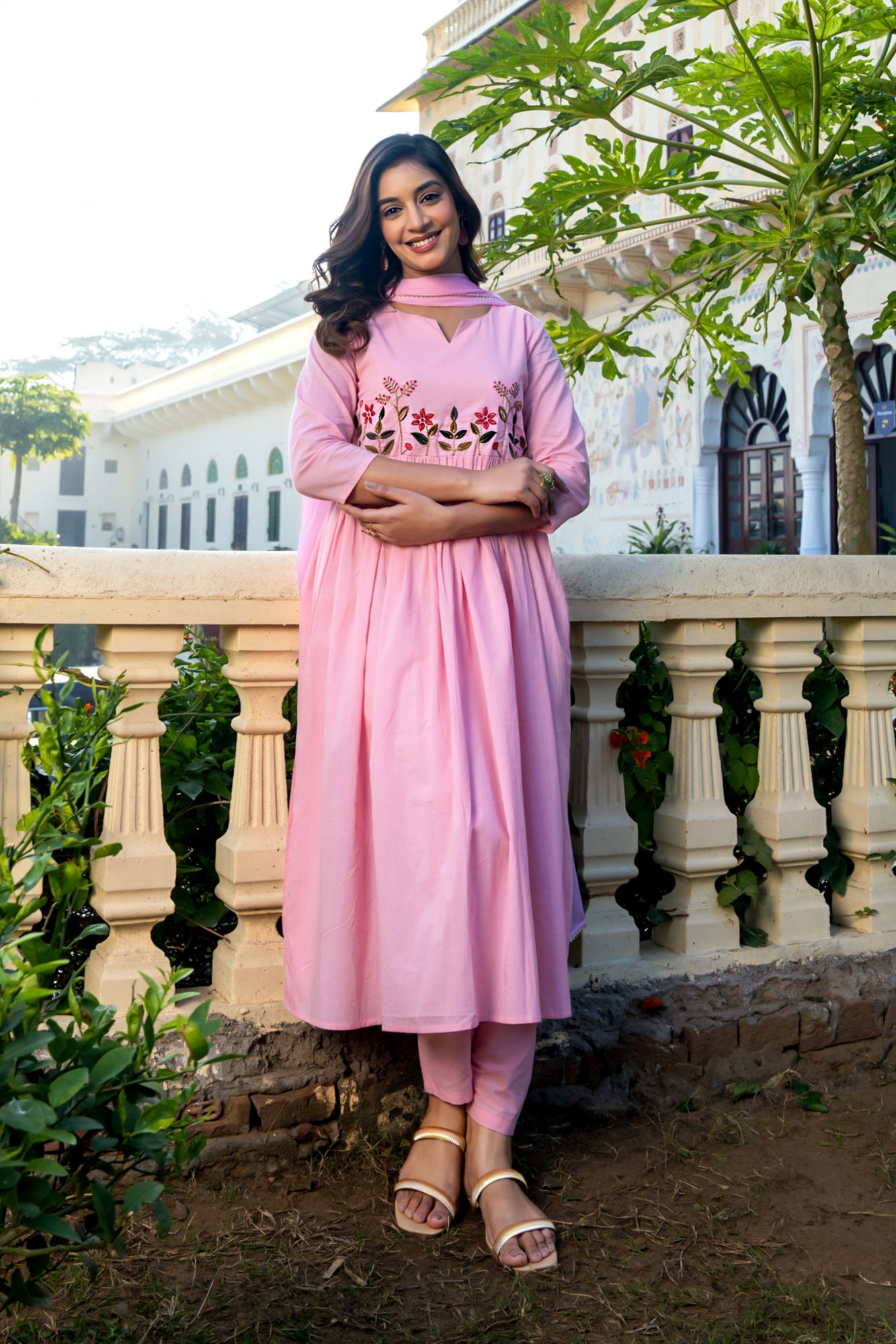 ROSALIE COTTON EMBROIDERY KURTA SET