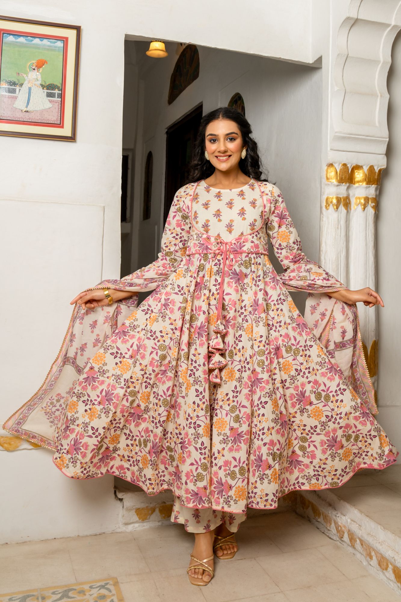 CHANDRIKA EMBROIDERY COTTON SUIT SET