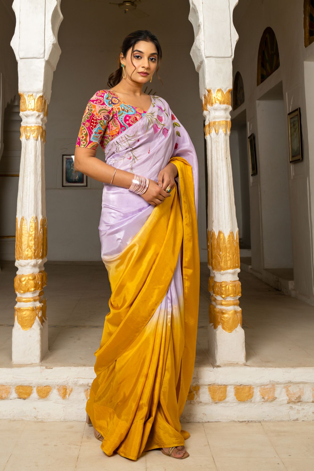 RANGVI SILK HAND-PAINTED SAREE