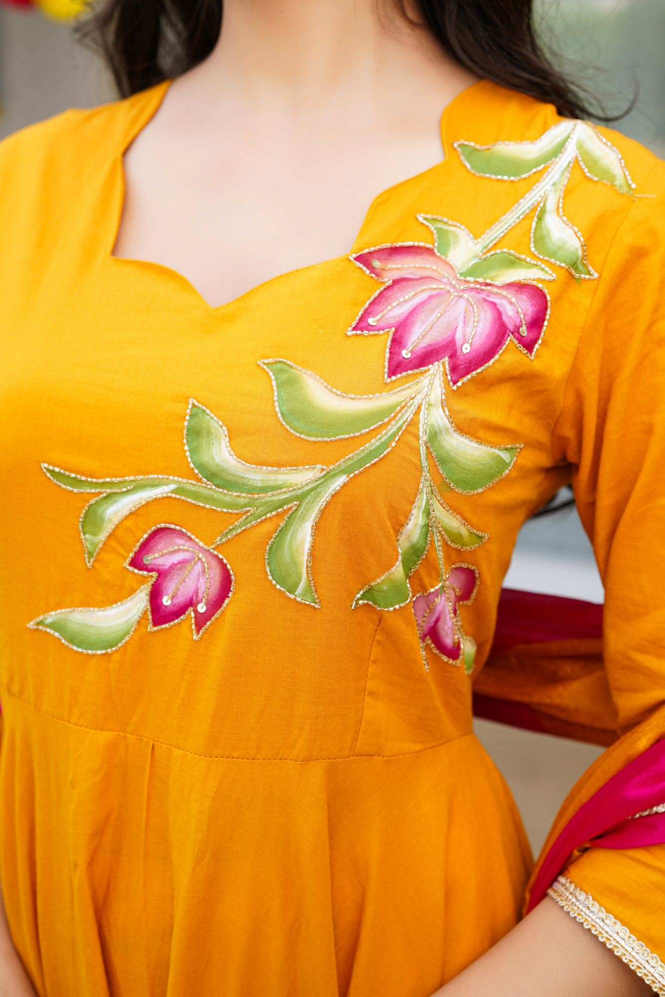 GOLDEN GRACE ANARKALI SET