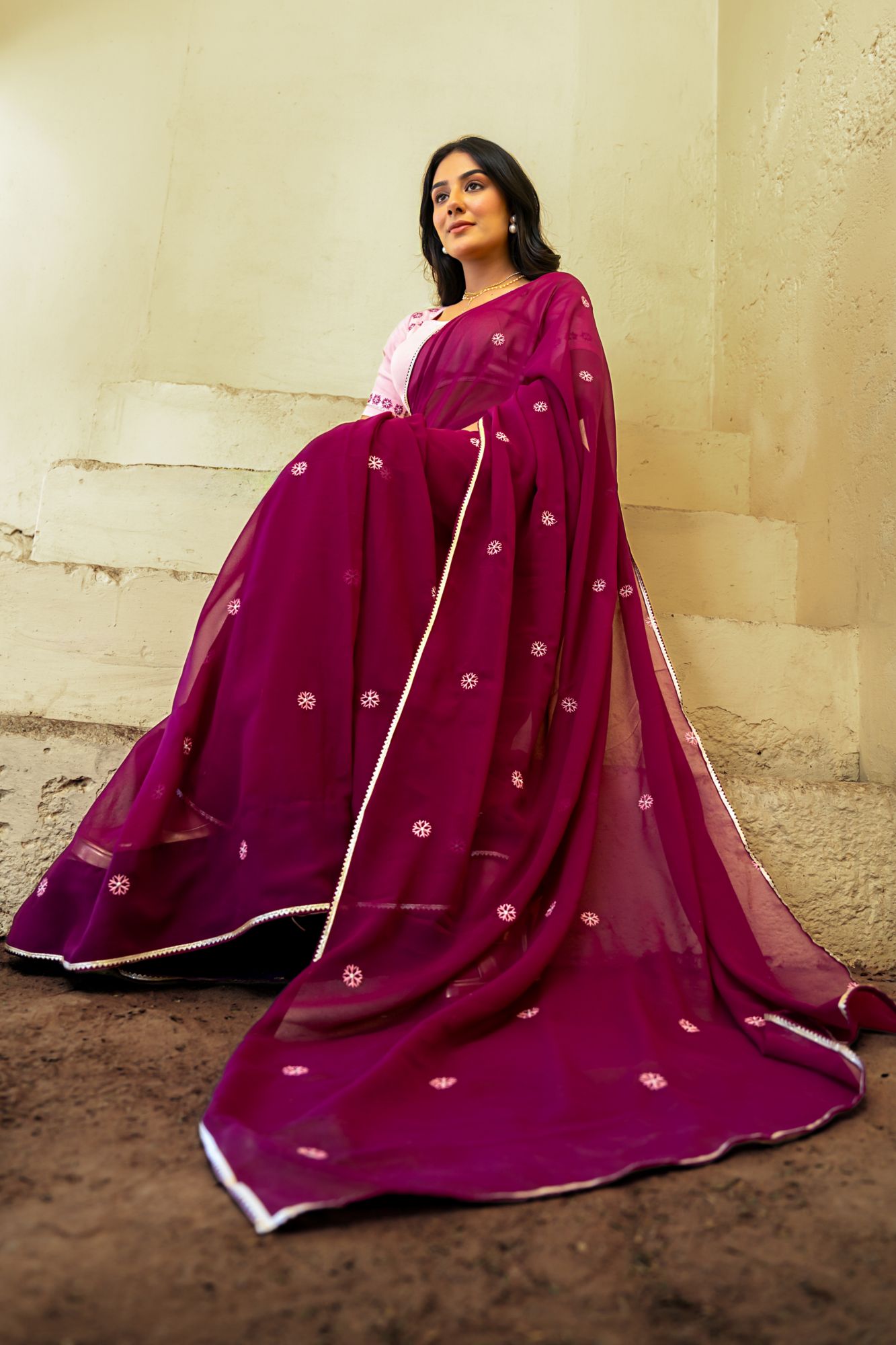 VIOLETTA GEORGETTE EMBROIDERY SAREE