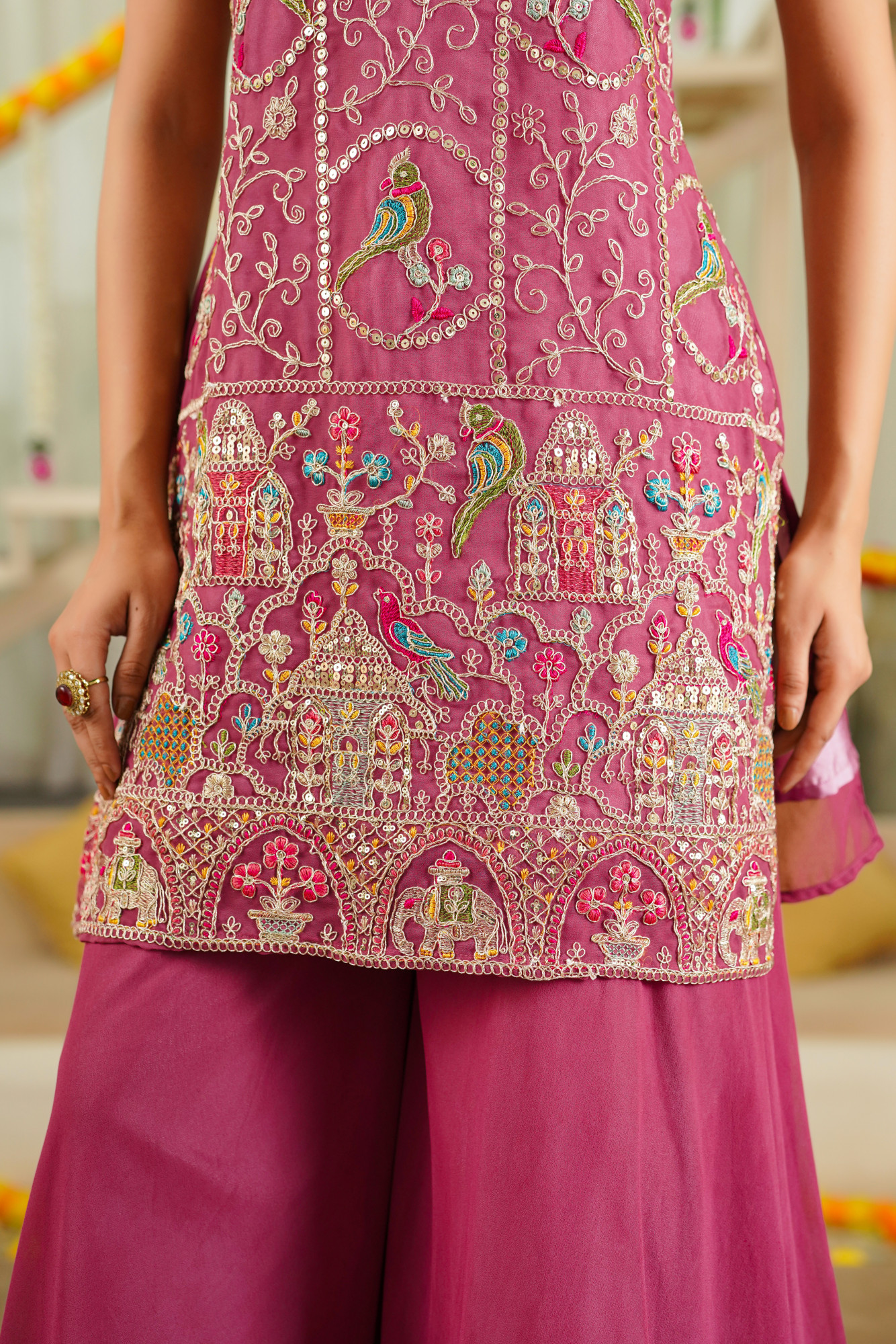 FLEURA MAUVE SHARARA SET