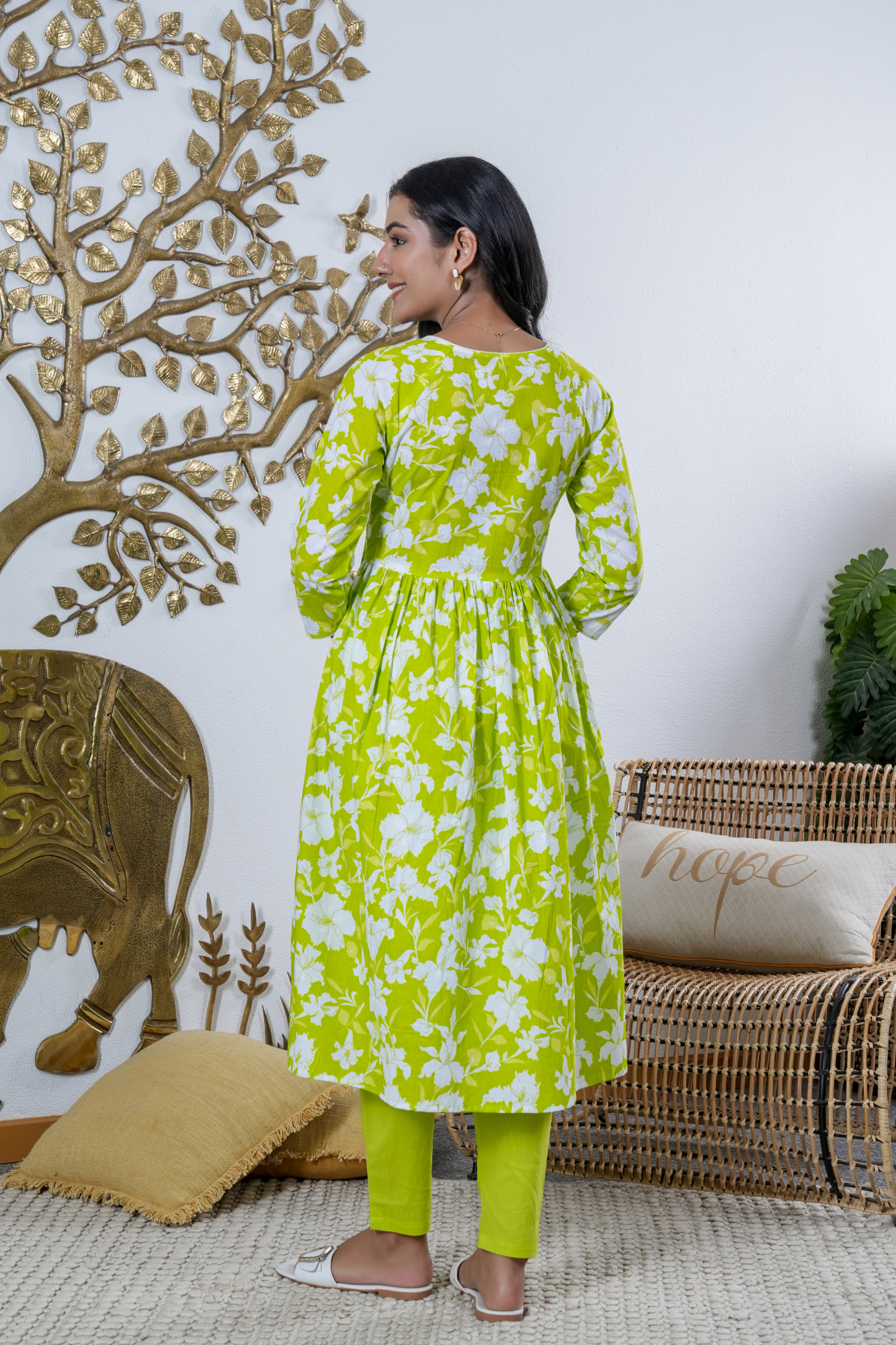 SPRING PALLVI LIME COTTON SET