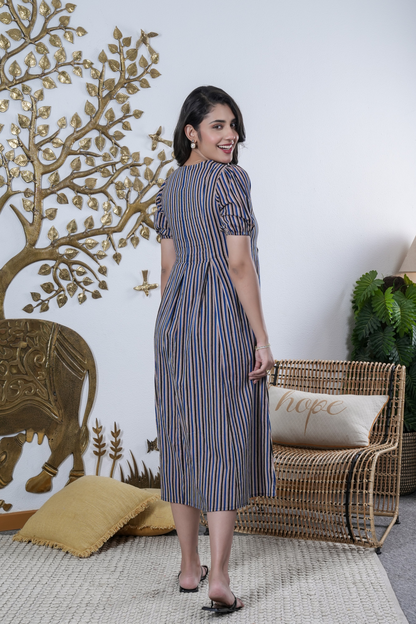 RANG TARANG NEEL COTTON DRESS