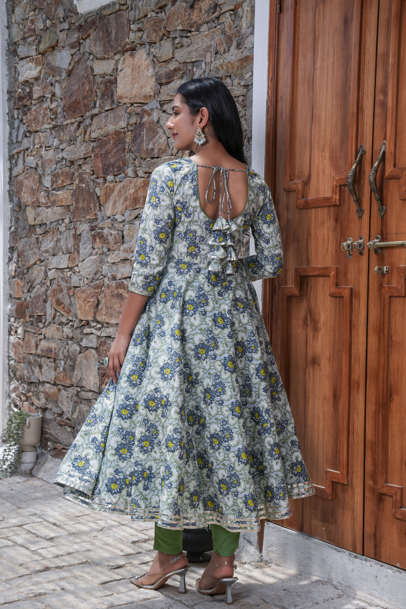 PHOOLWARI SKY BLOOM COTTON ANARKALI