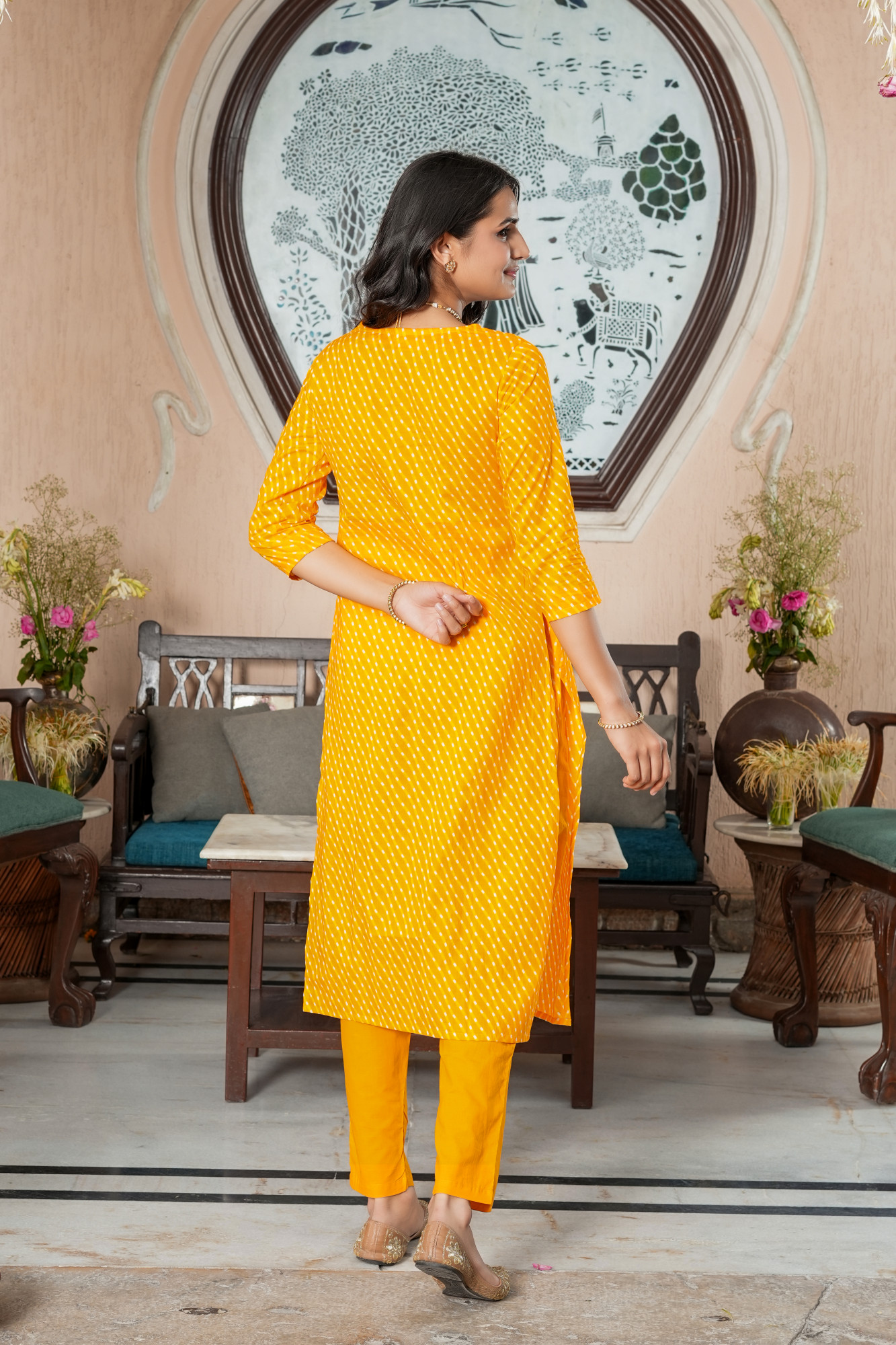 SUNSHINE BLOOM EMBROIDERED COTTON SUIT