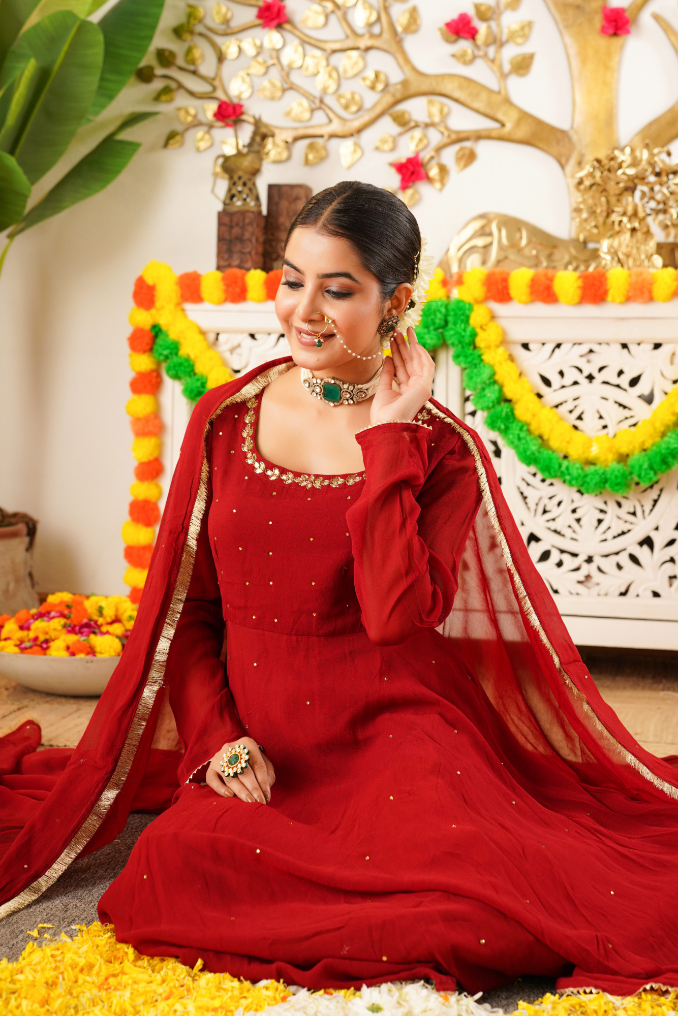 ZYRA MAROON ANARKALI SET