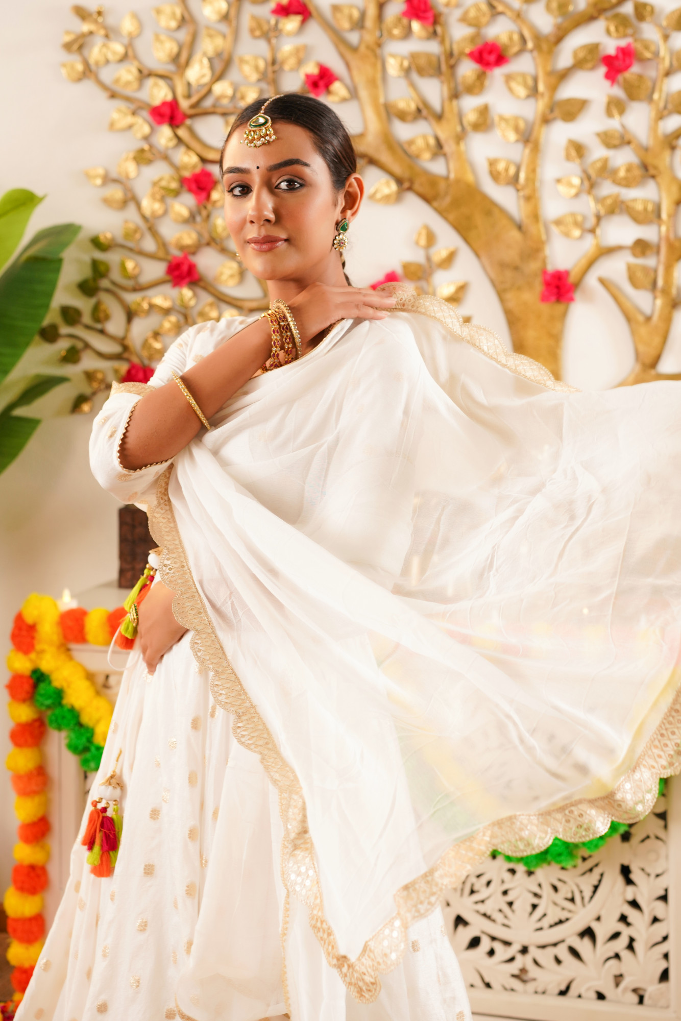 VIORA EMBROIDERED SILK ANARKALI SET