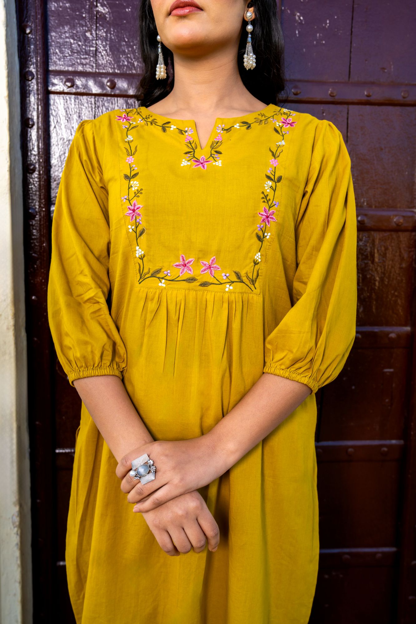 GULMIRA COTTON EMBROIDERY KURTA SET