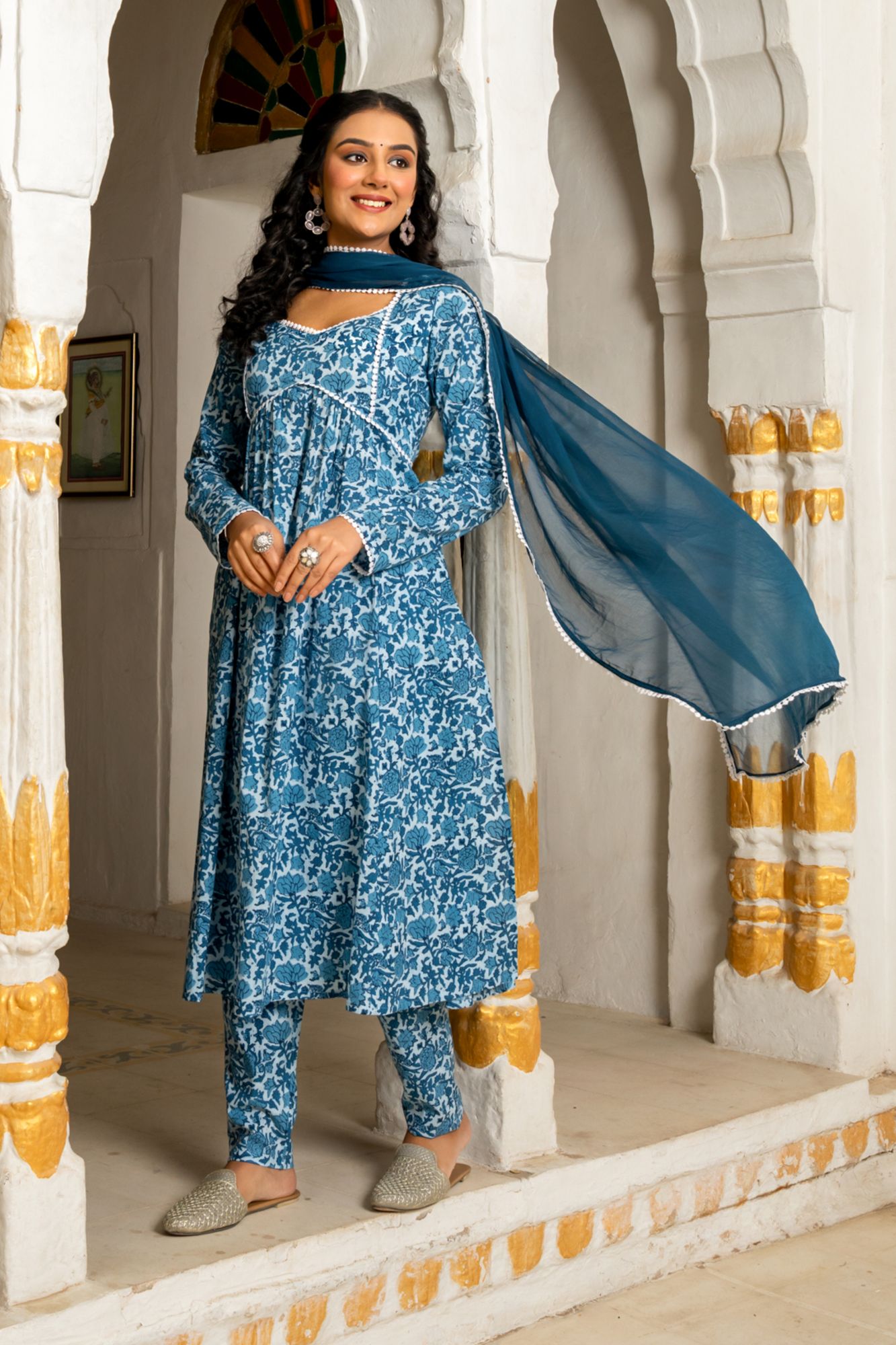 INDIGO BREEZE COTTON KURTA SET