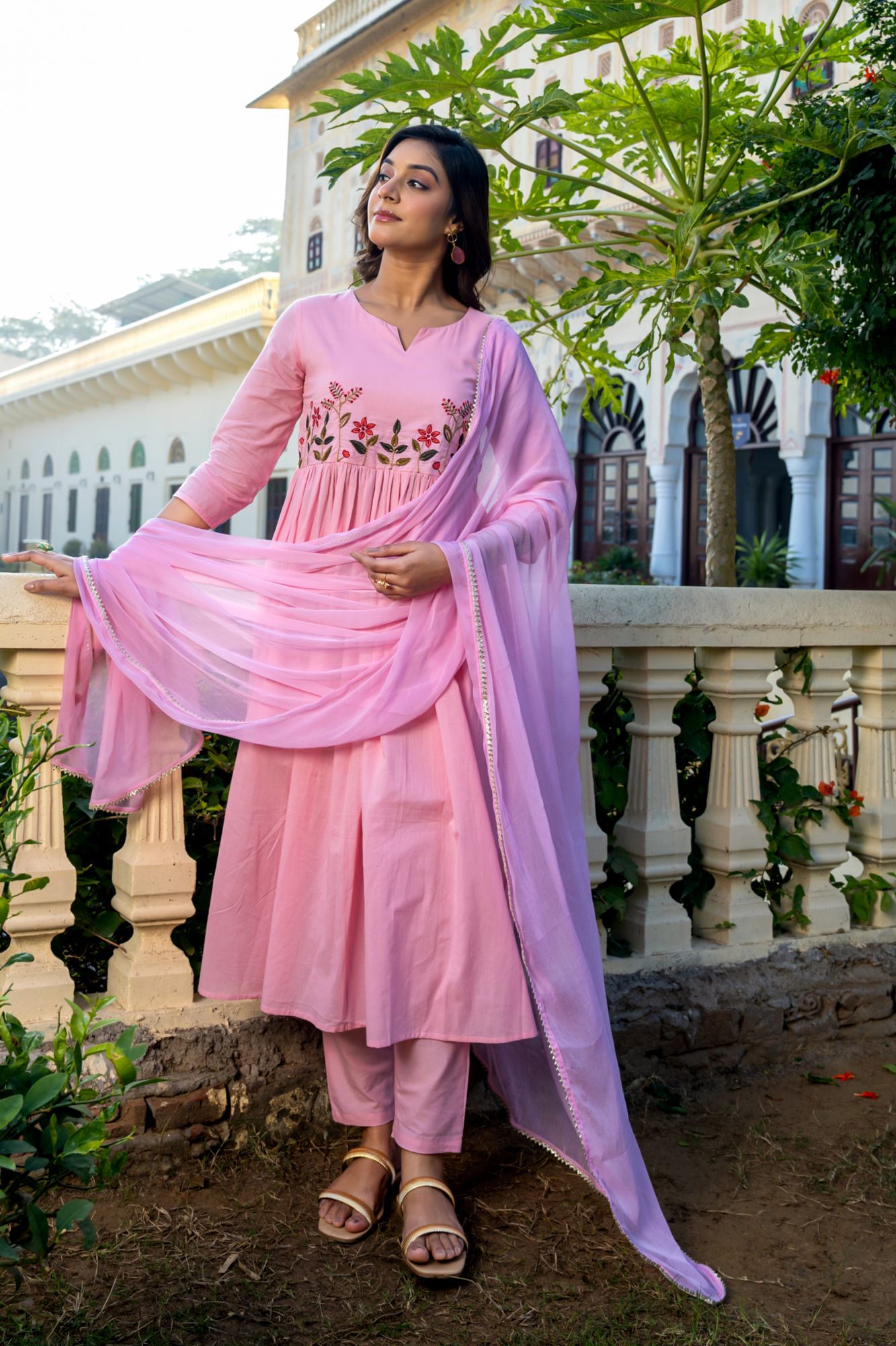 ROSALIE COTTON EMBROIDERY KURTA SET