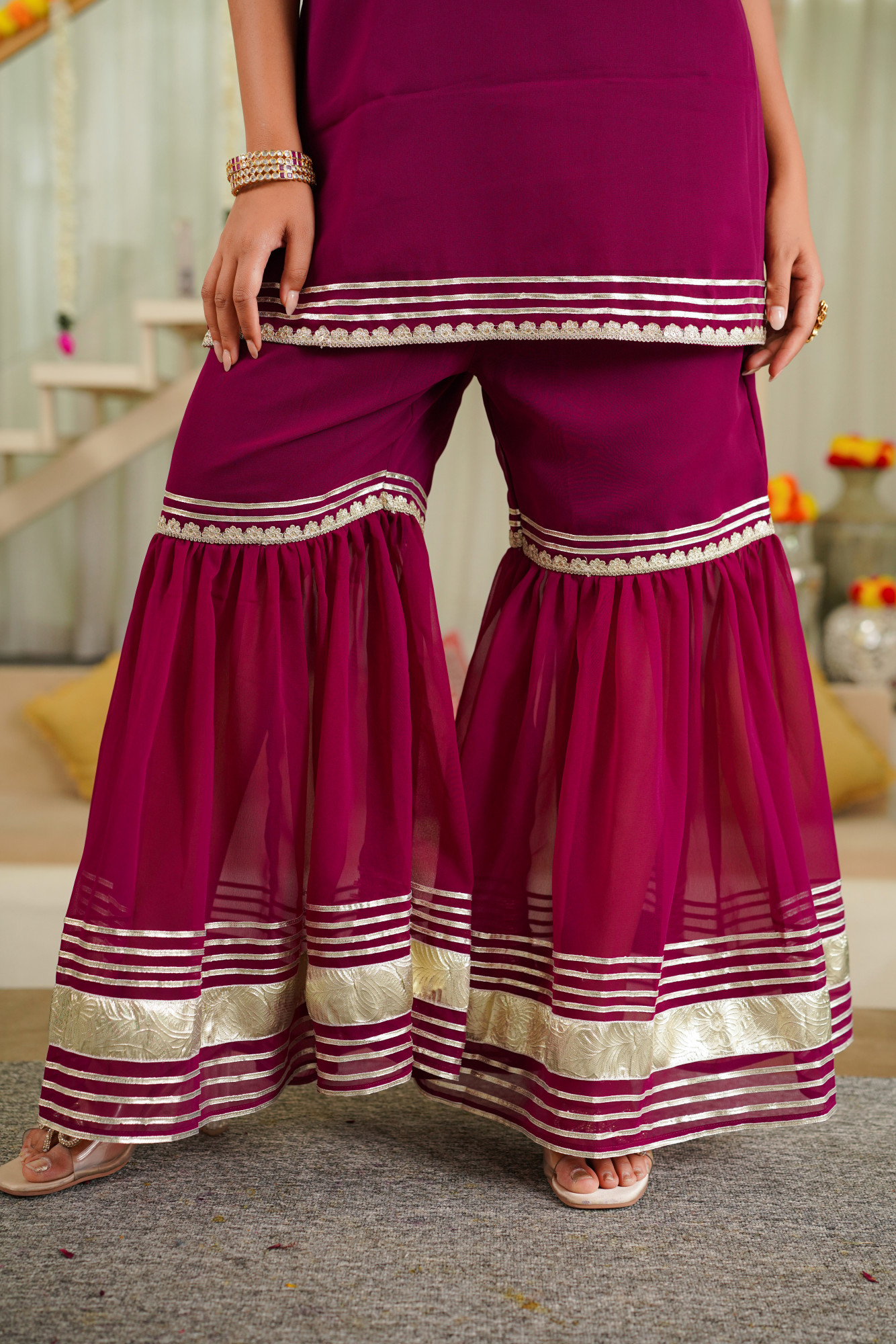 CLARA WINE SHARARA SET