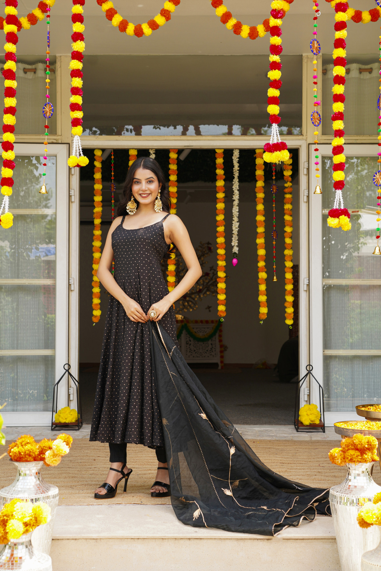 BLACK GRACE ANARKALI SET