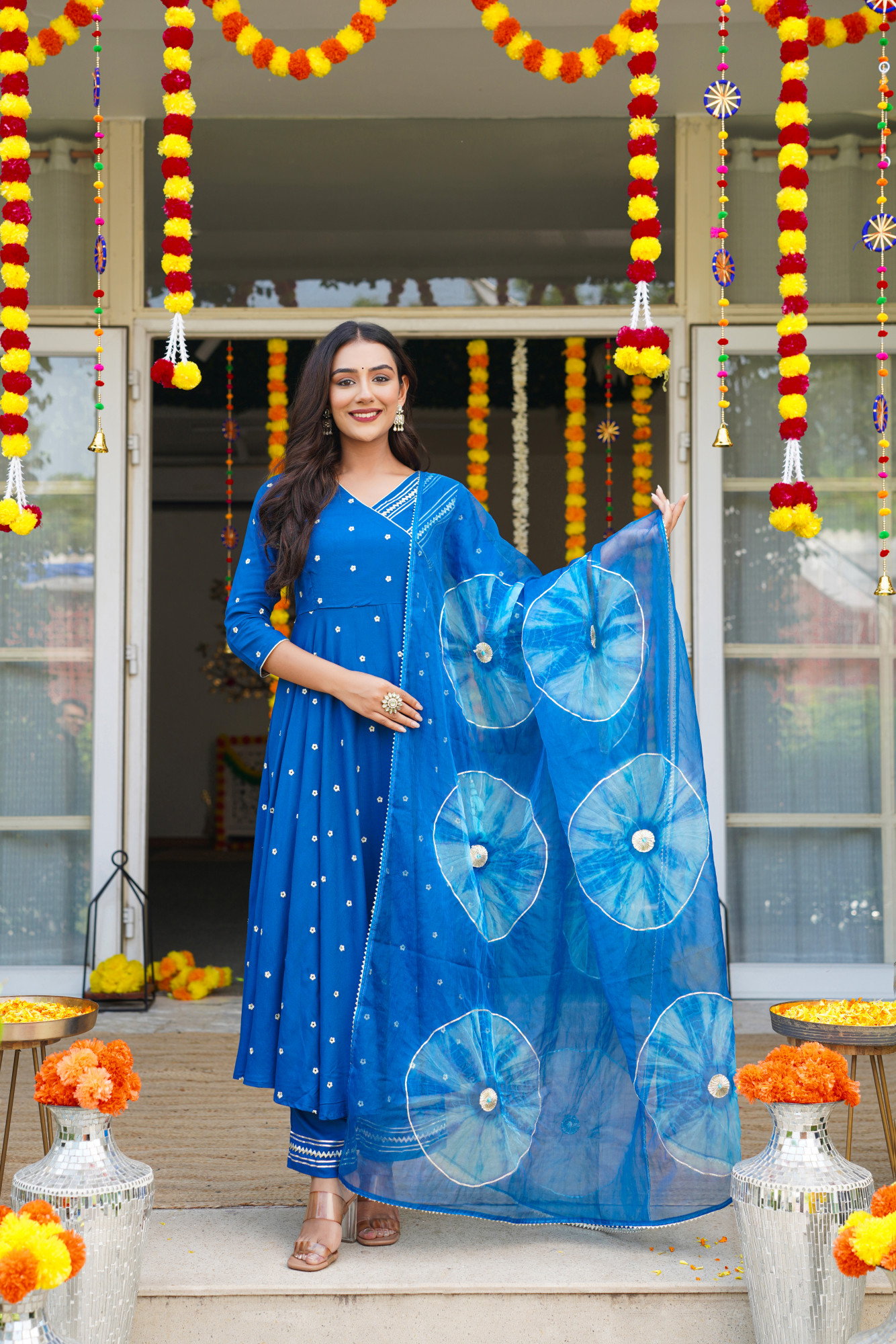 AZURE GLOW ANARKALI SET