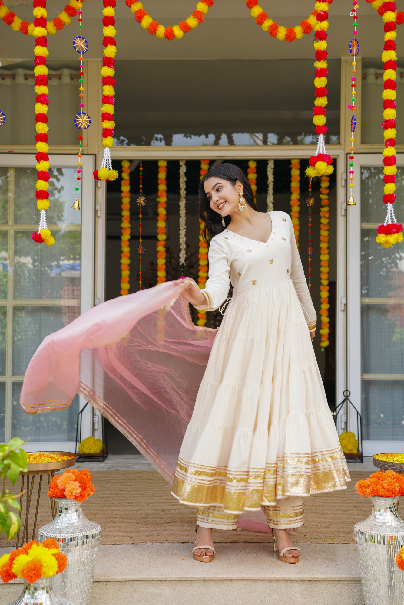 PEARL BLUSH ANARKALI SET