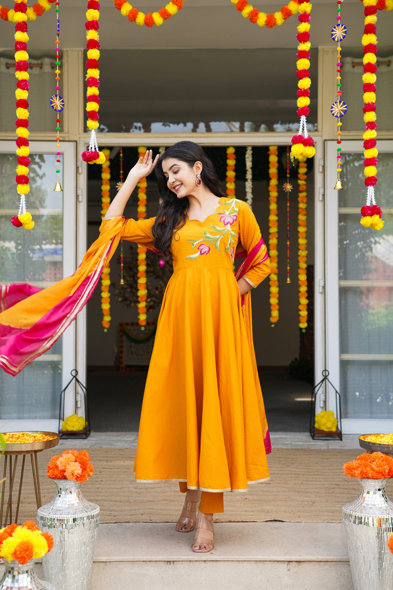 GOLDEN GRACE ANARKALI SET