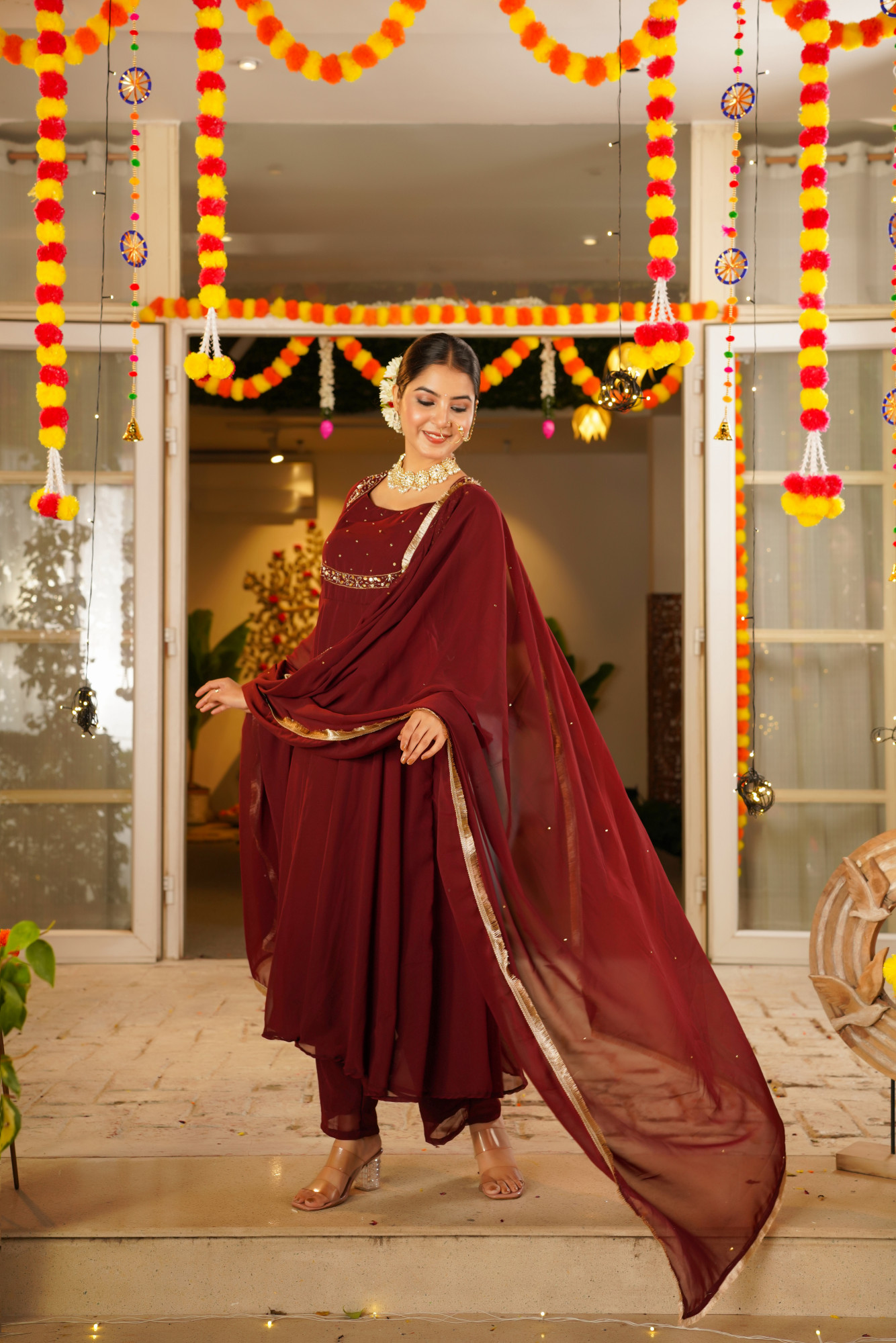 WINE ROYALE ANARKALI SET