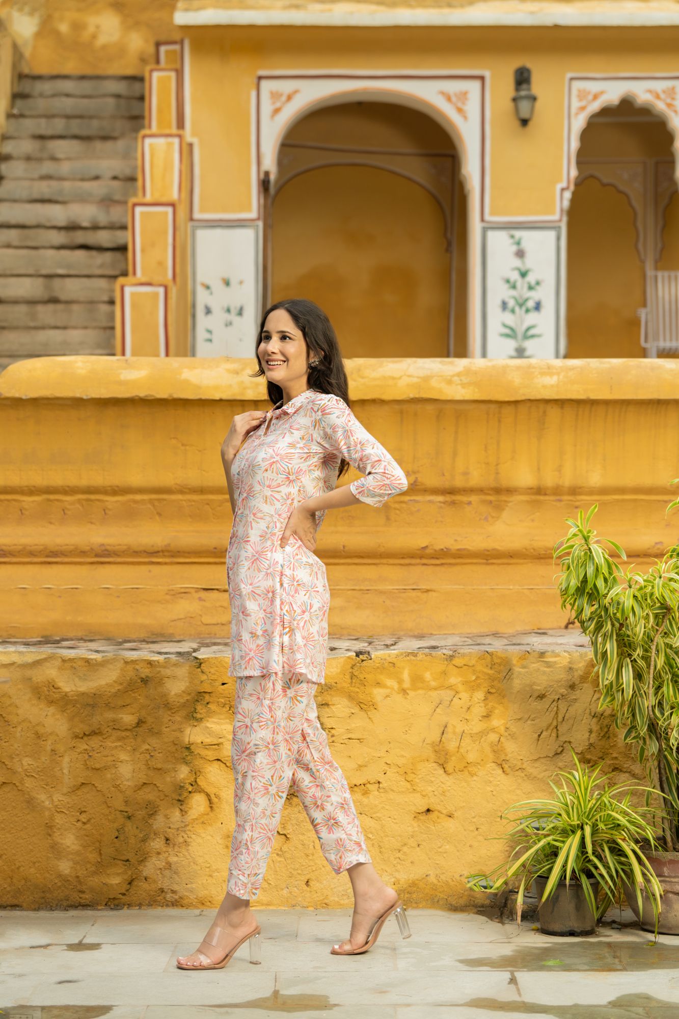 WHITE FLORAL CO-ORD SET