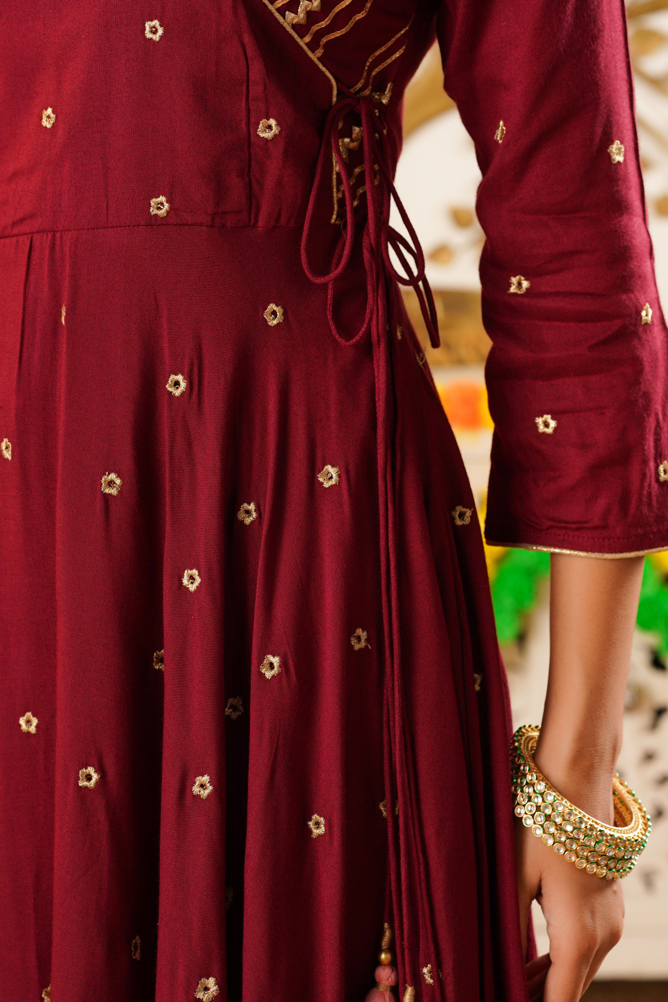 RAYZARA WINE ANARKALI SET