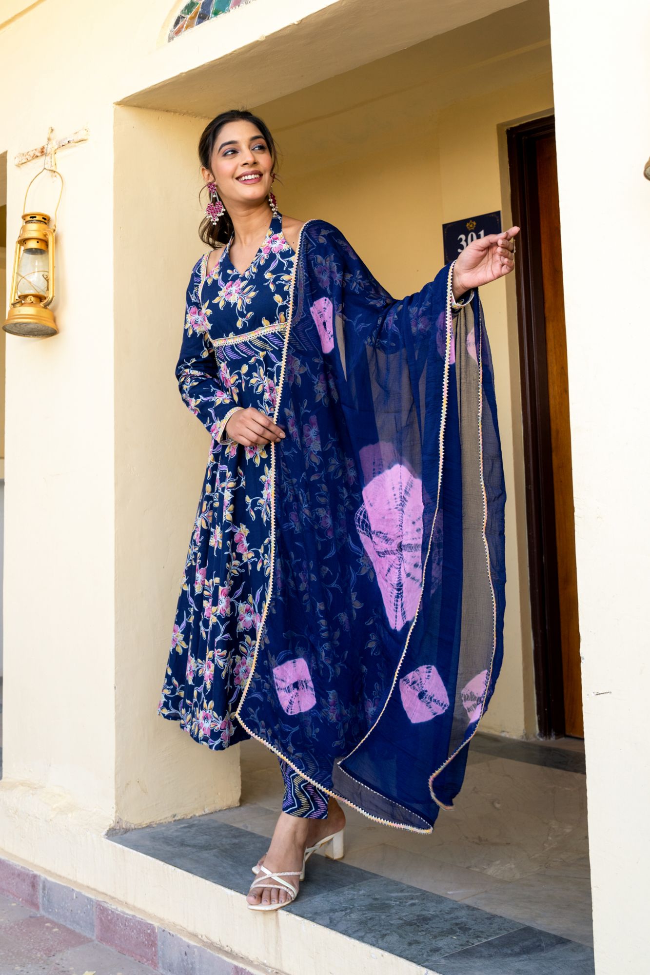 NAVYA COTTON LACE SUIT SET