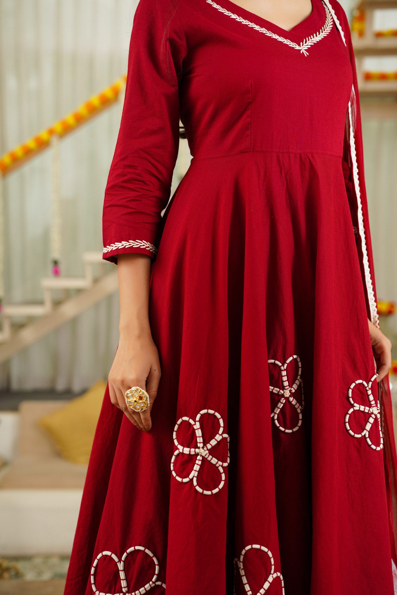 AURRA EMBROIDERED ANARKALI SET