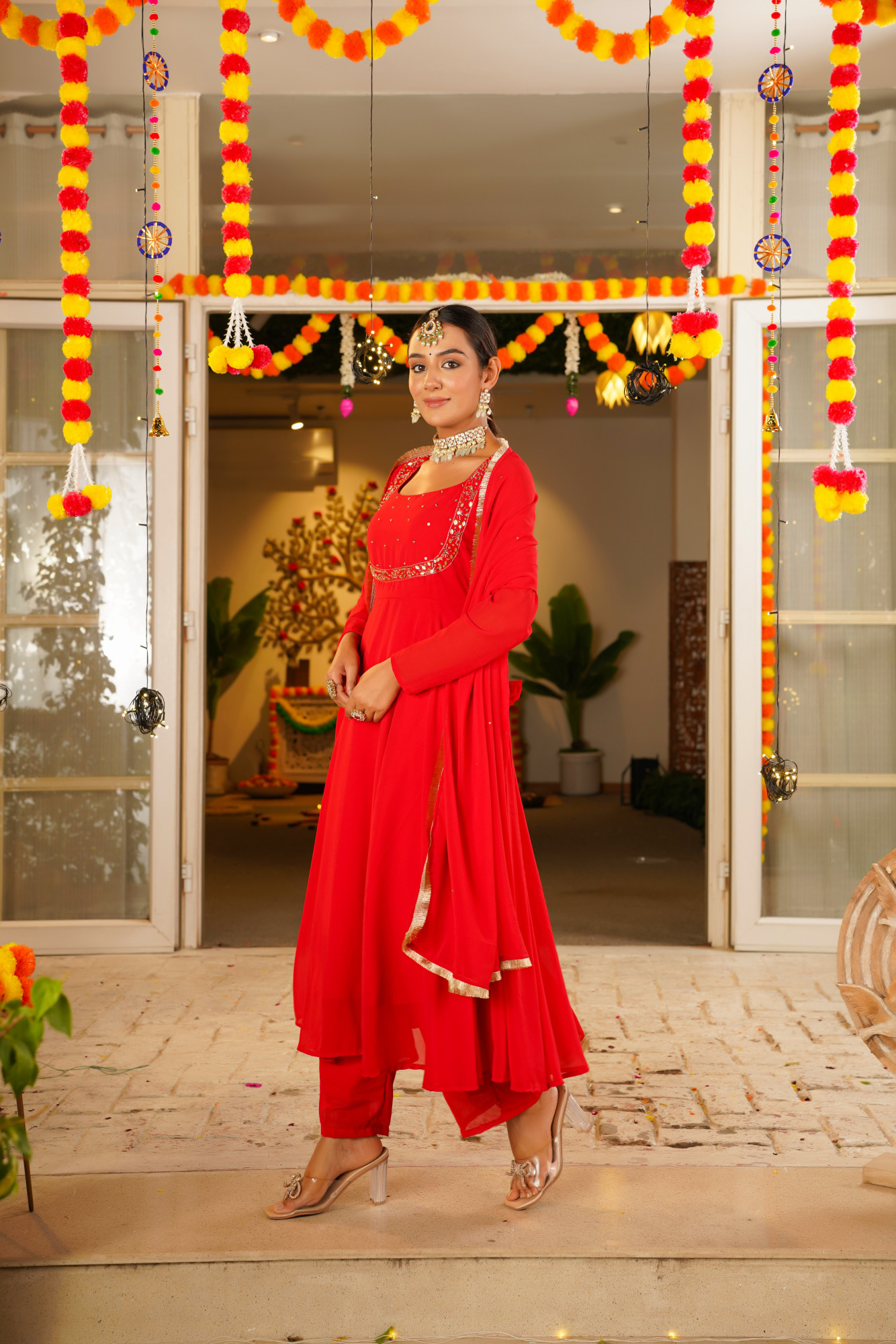 RED ROYALE ANARKALI SET
