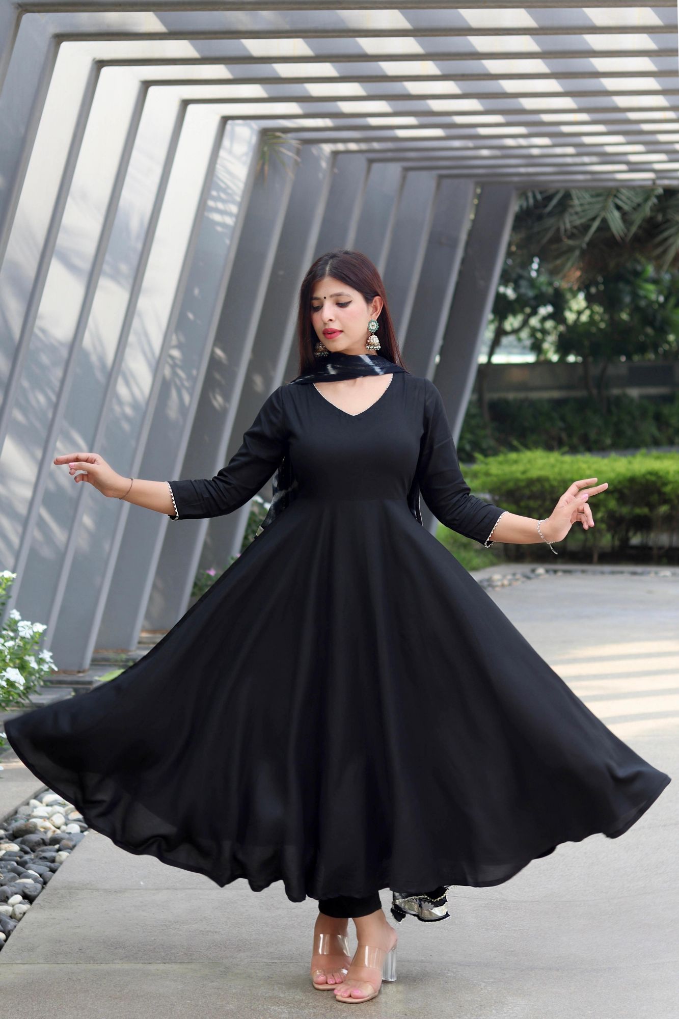 BLACK NAZNEEN FLARED SUIT SET