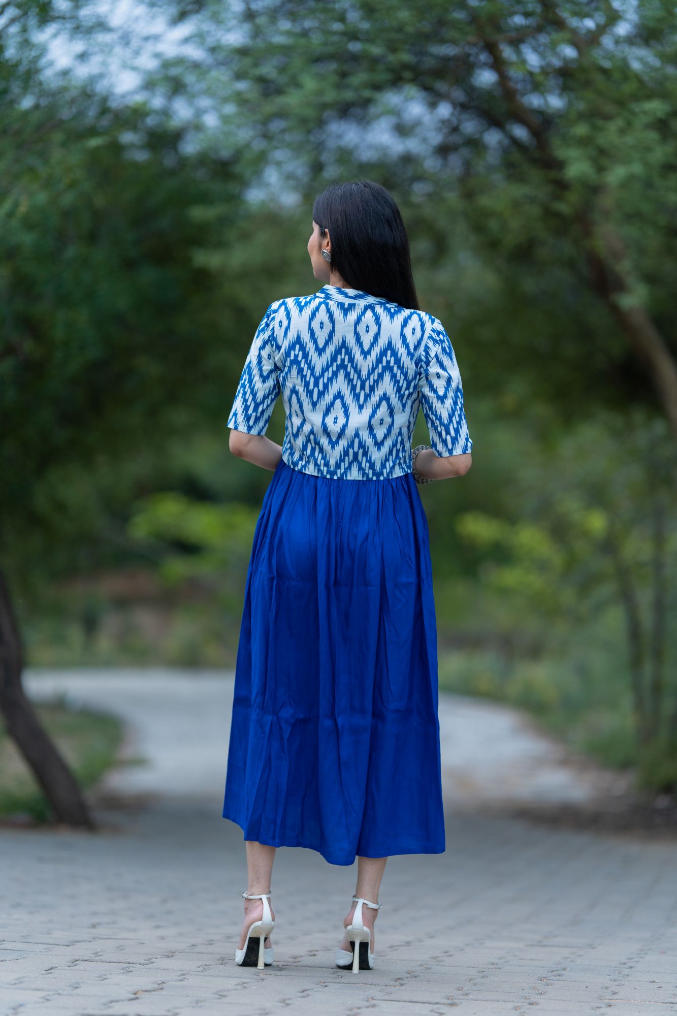 ROYAL BLUE COTTON JACKET-DRESS