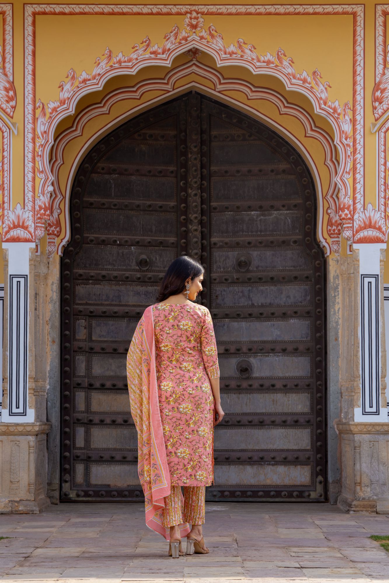 PEACH BLOSSOM COTTON KURTA SET