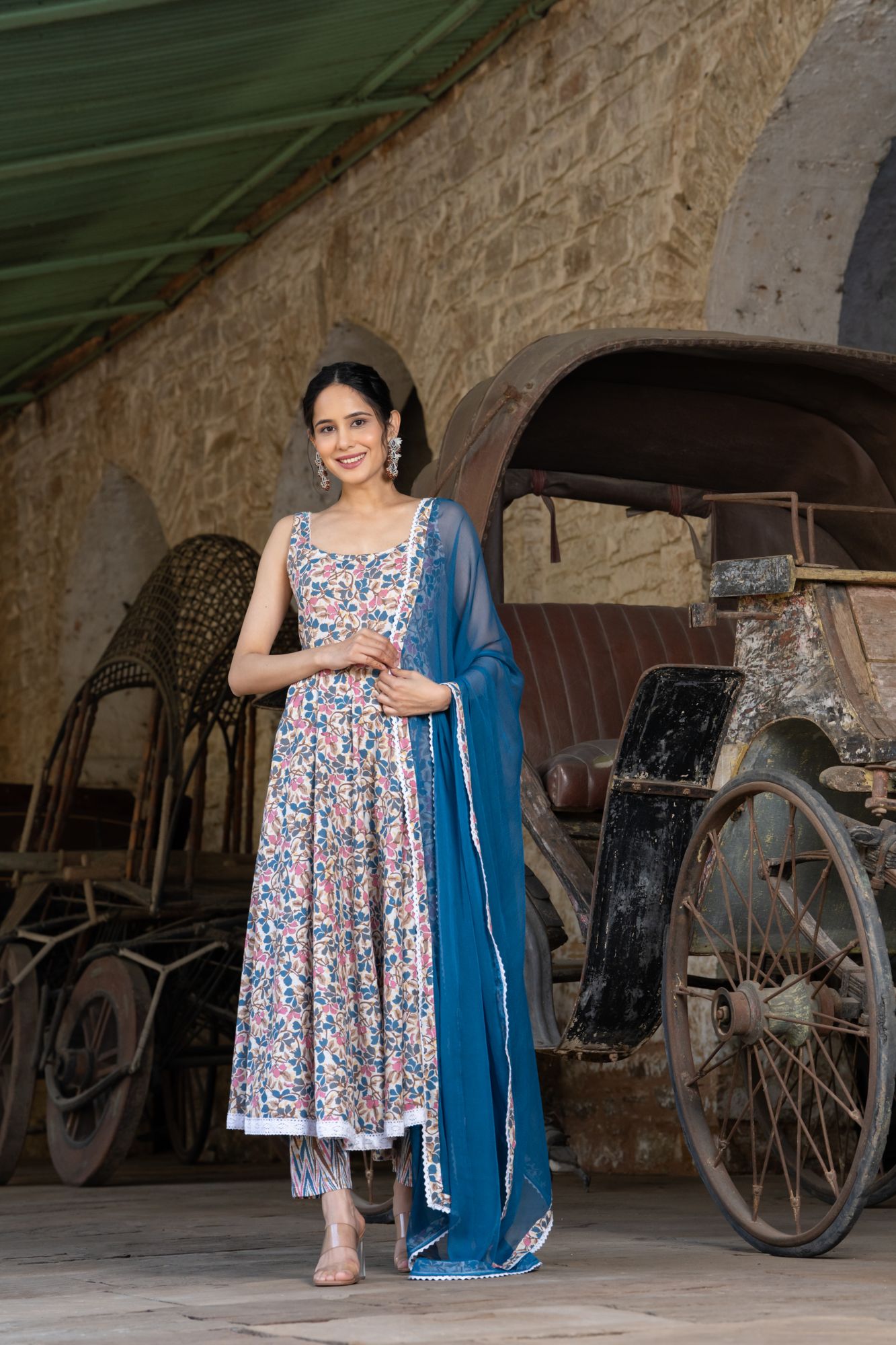 FLARED JAAL ANARKALI SUIT SET