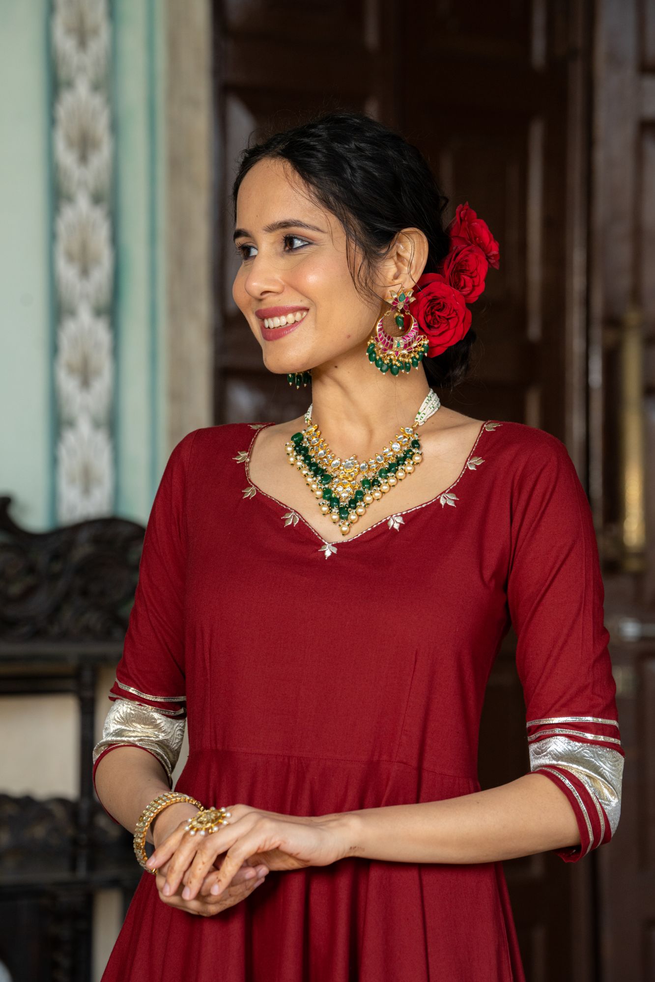 REGAL MAROON GOTA PATTI SUIT SET