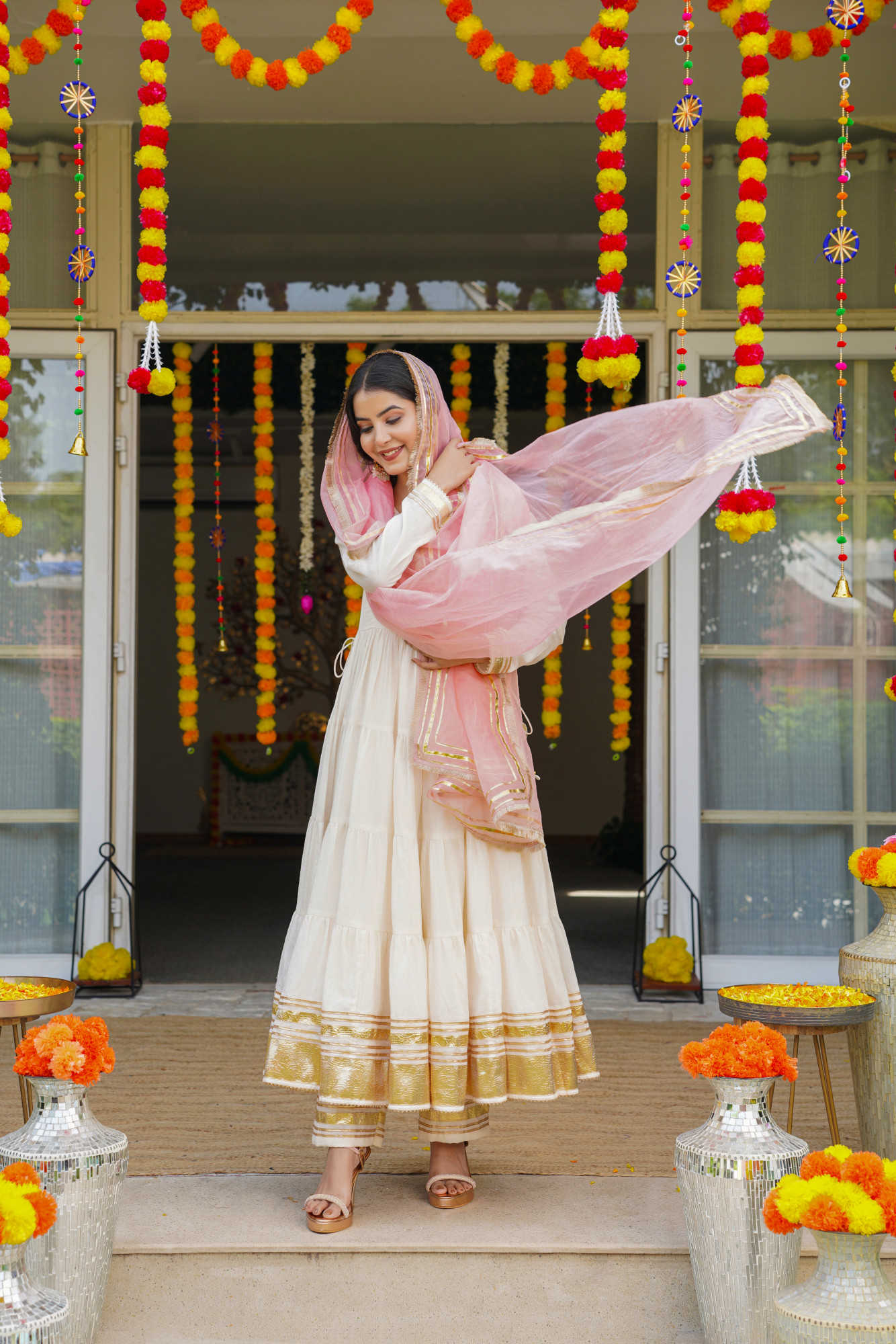 PEARL BLUSH ANARKALI SET