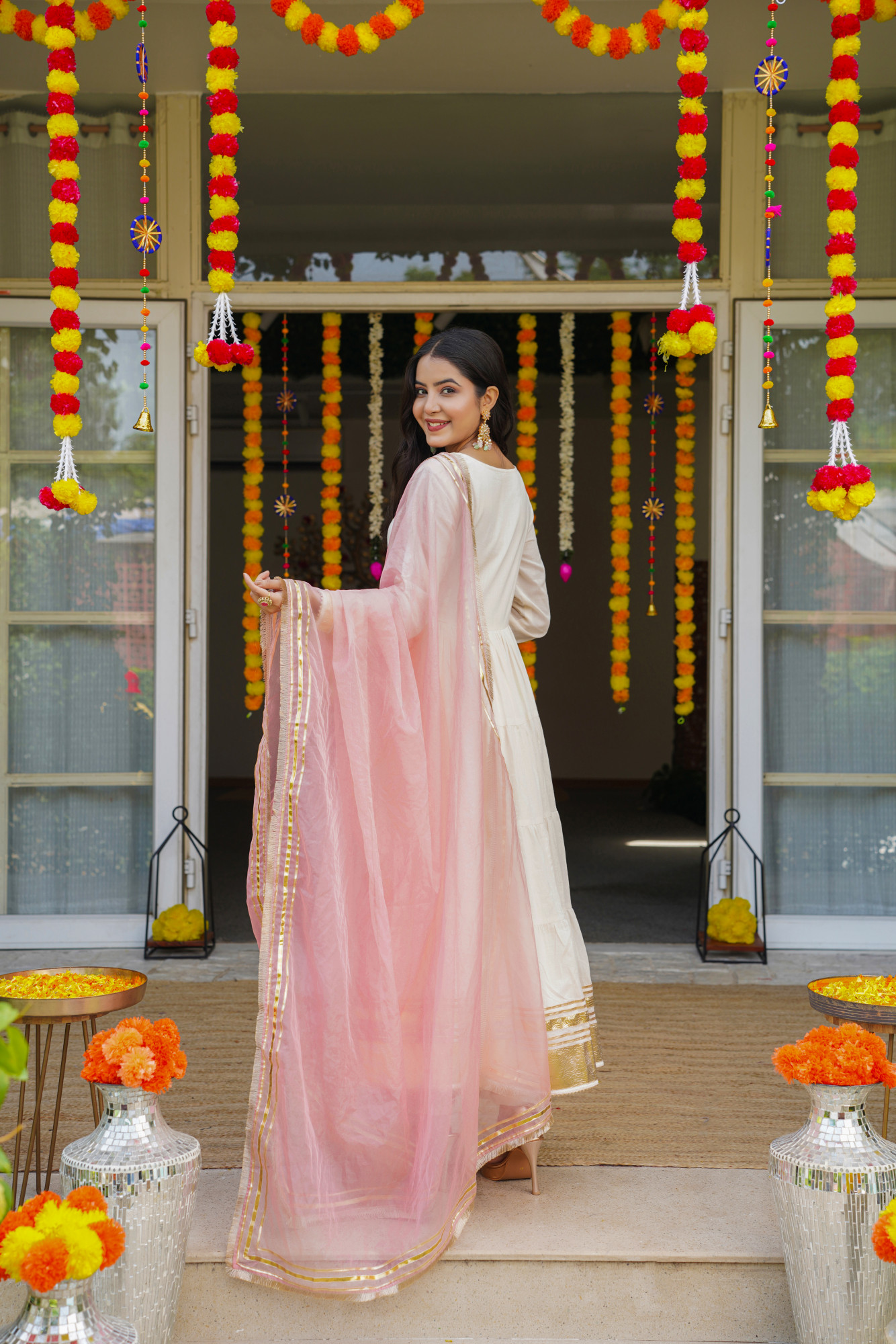 PEARL BLUSH ANARKALI SET