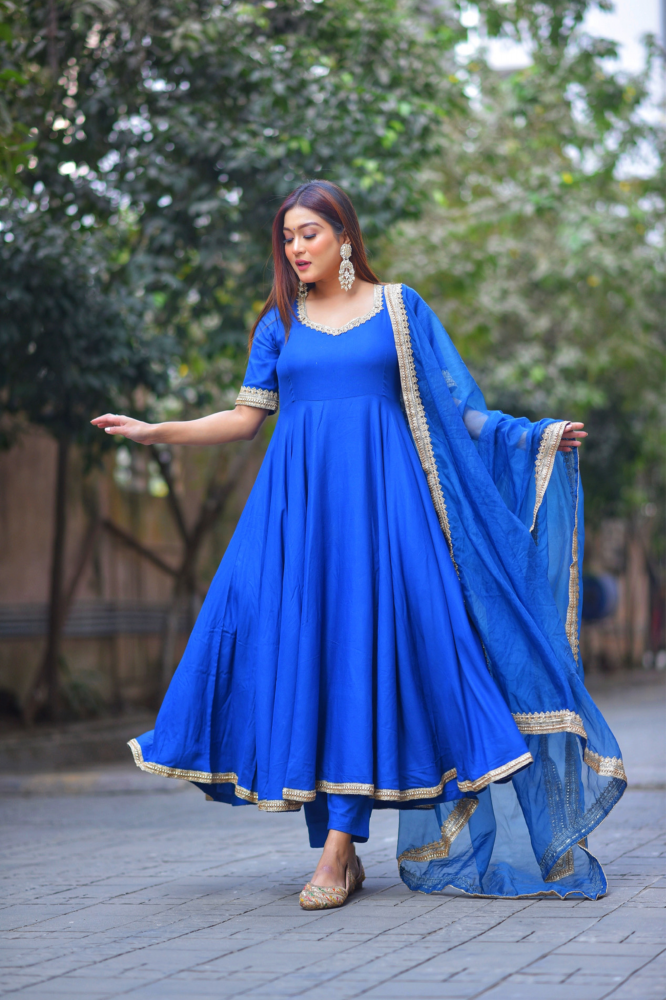 ROYAL BLUE GOTA SUIT SET