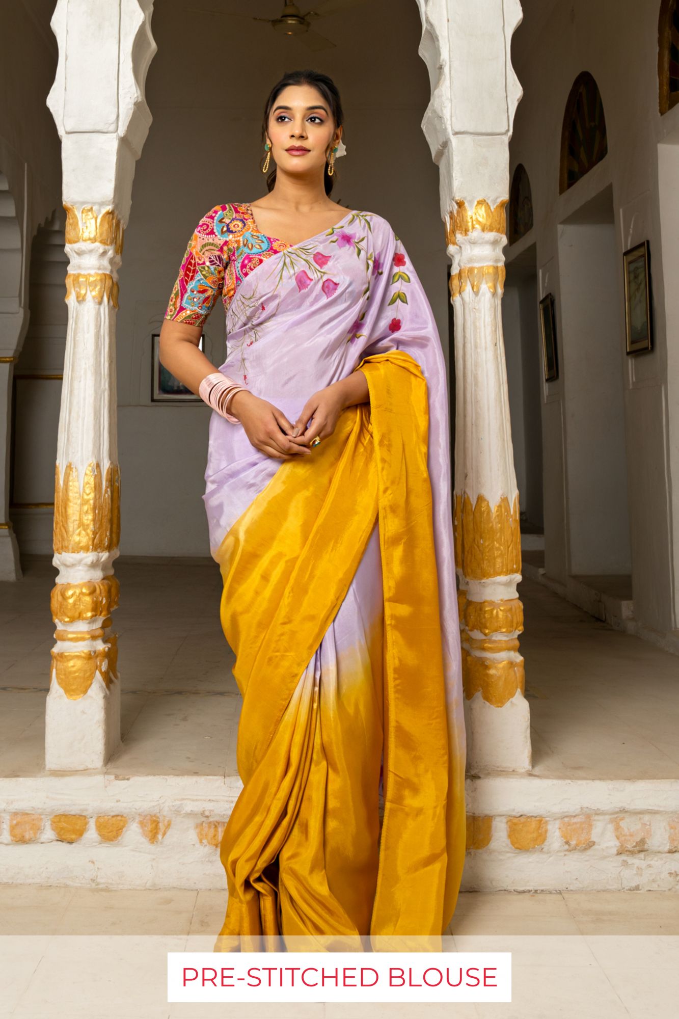 RANGVI SILK HAND-PAINTED SAREE
