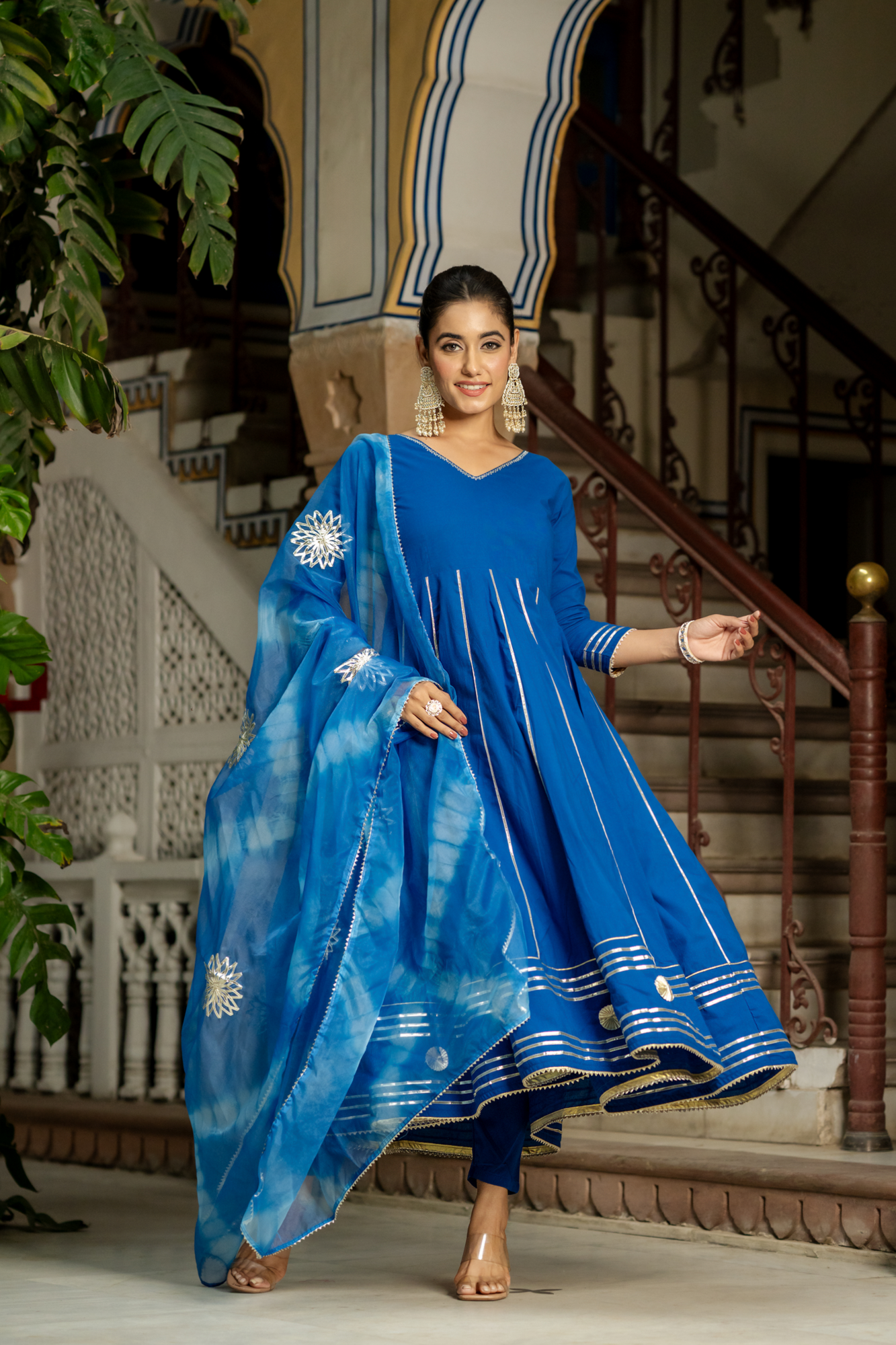 OPULENT BLUE GOTA SUIT SET