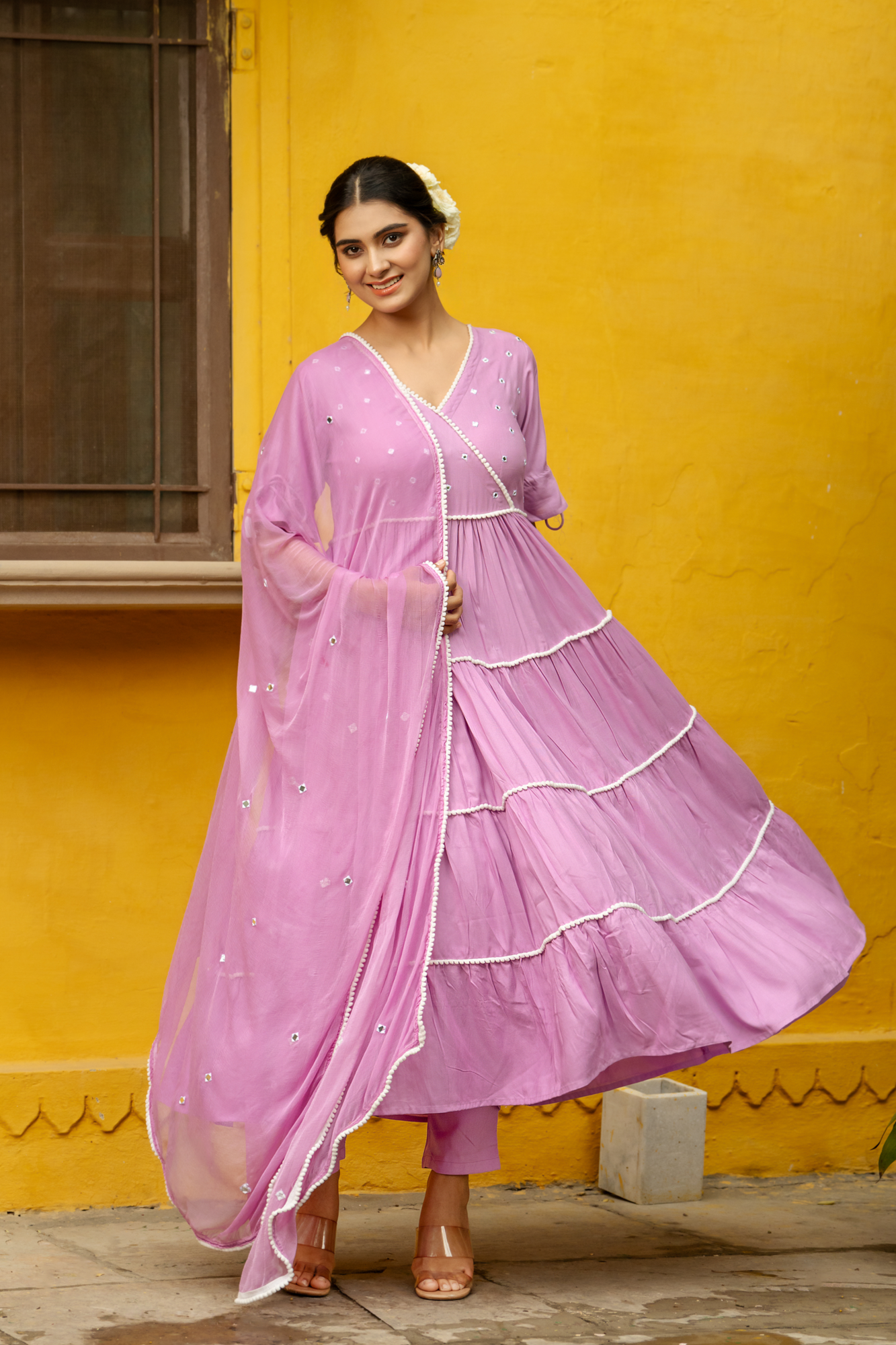 SERENE ORCHID TIERED SUIT SET