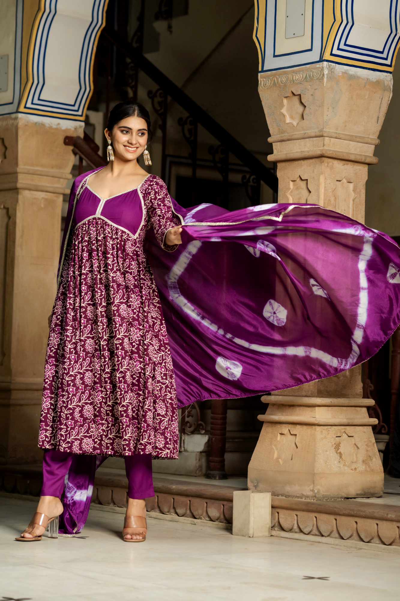 OPULENT WINE COTTON KURTA SET