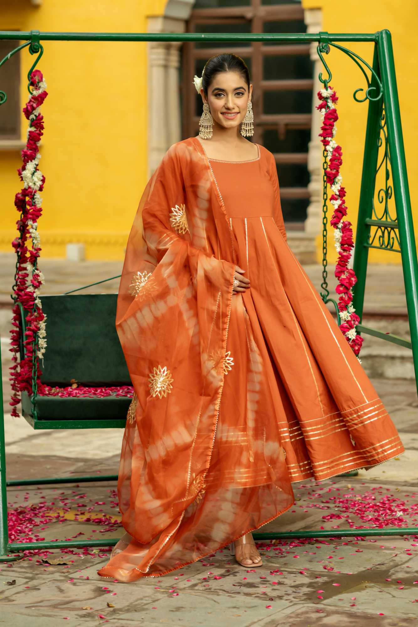 OPULENT BROWN GOTA SUIT SET