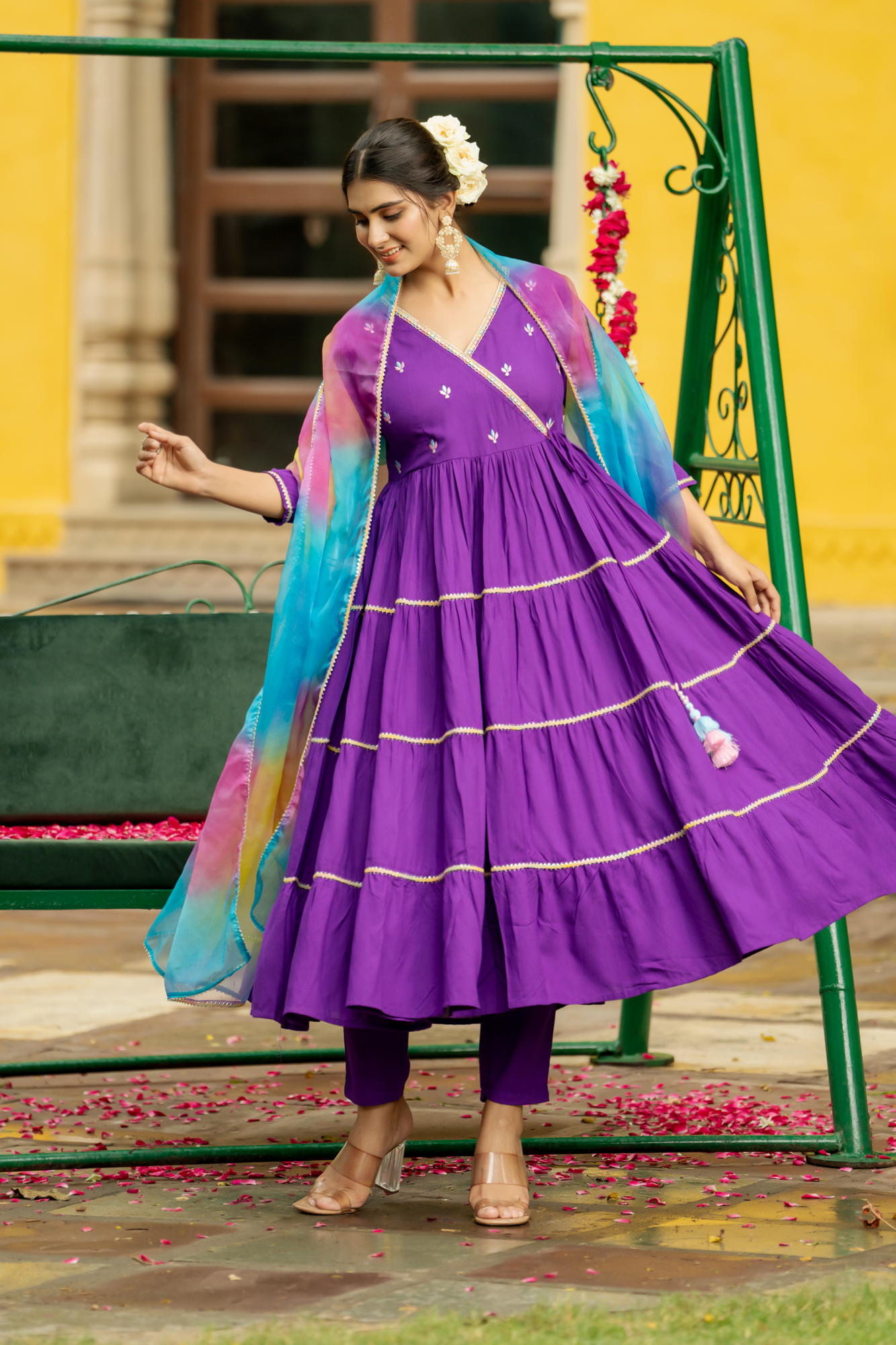 GRAND PURPLE EMBROIDERY SUIT SET