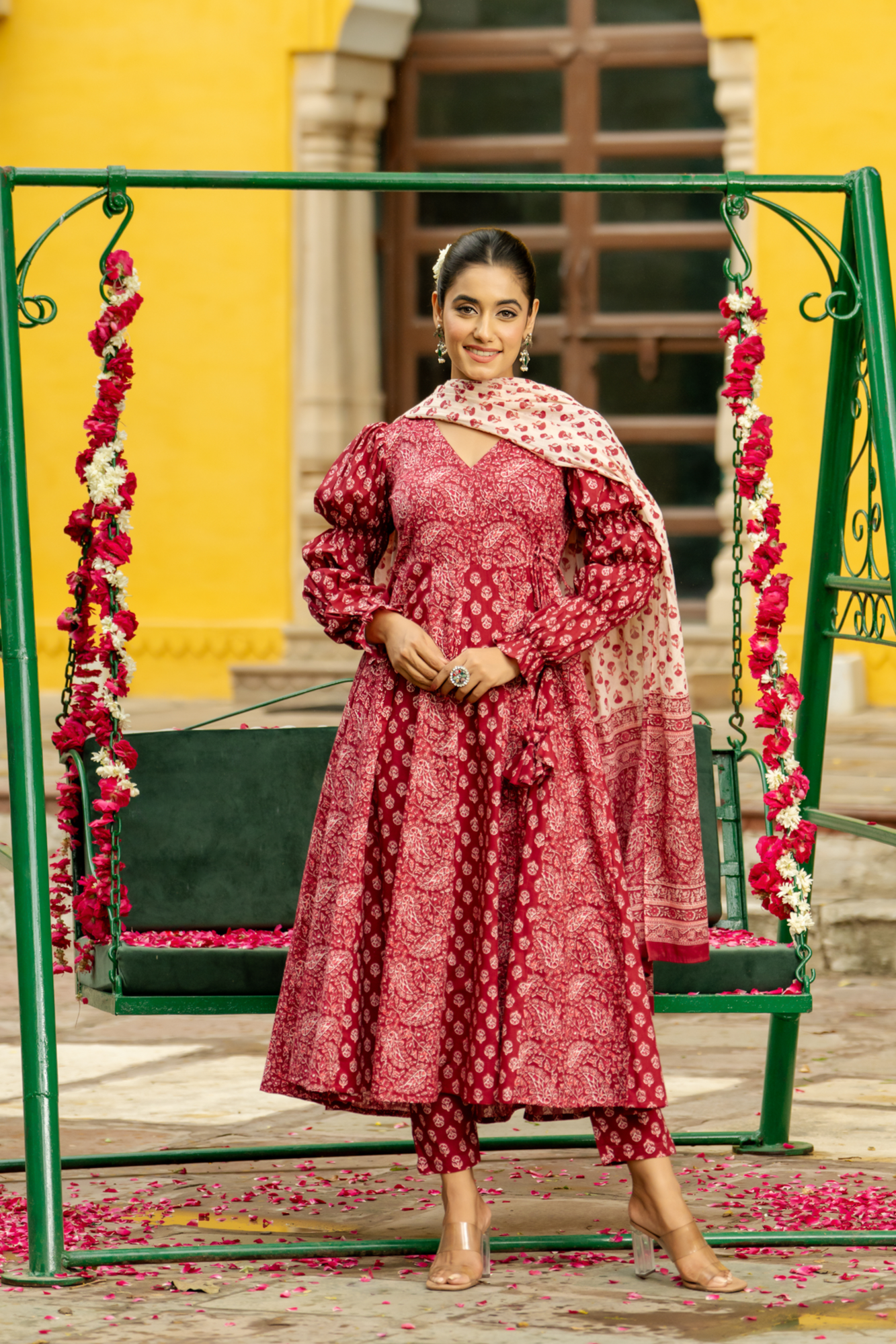 PINK BLUSH ANARKALI SET