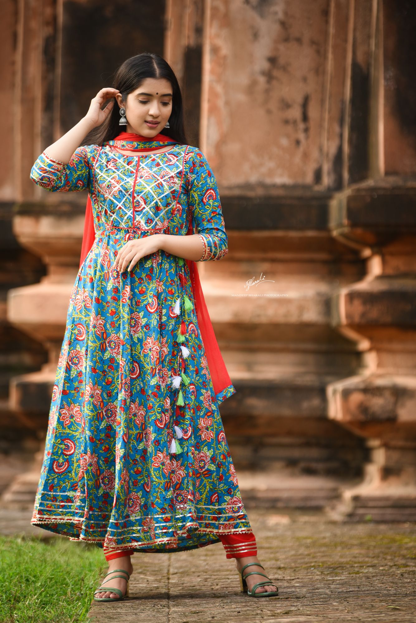 KALAMKARI ANARKALI SUIT SET