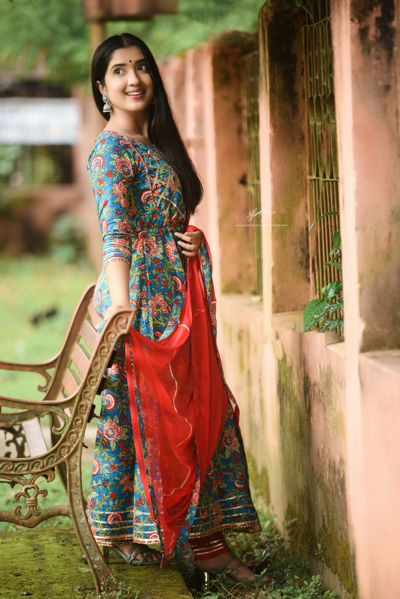 KALAMKARI ANARKALI SUIT SET