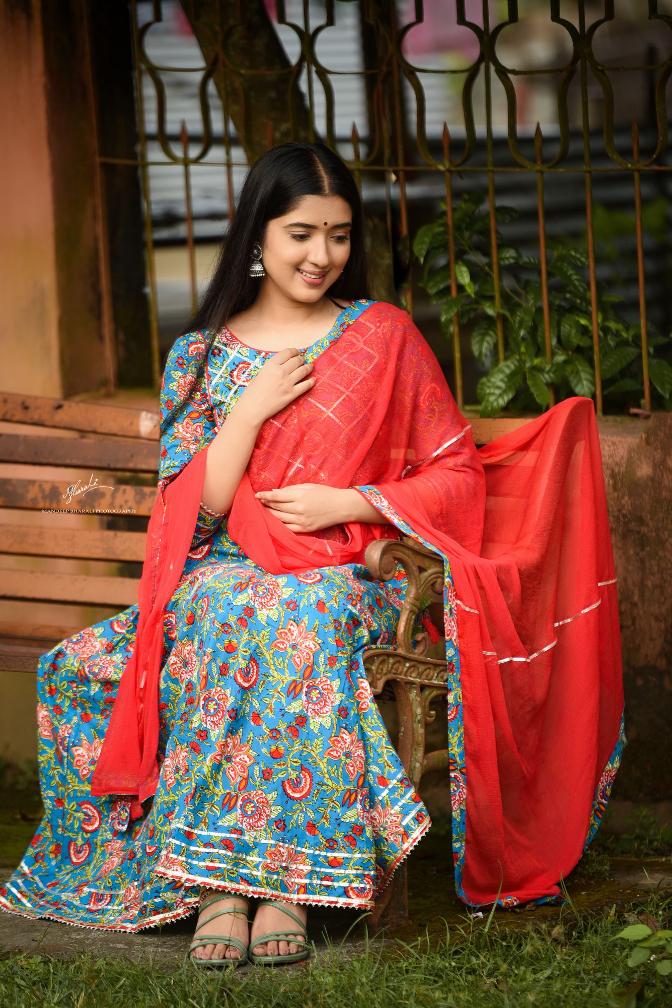 KALAMKARI ANARKALI SUIT SET